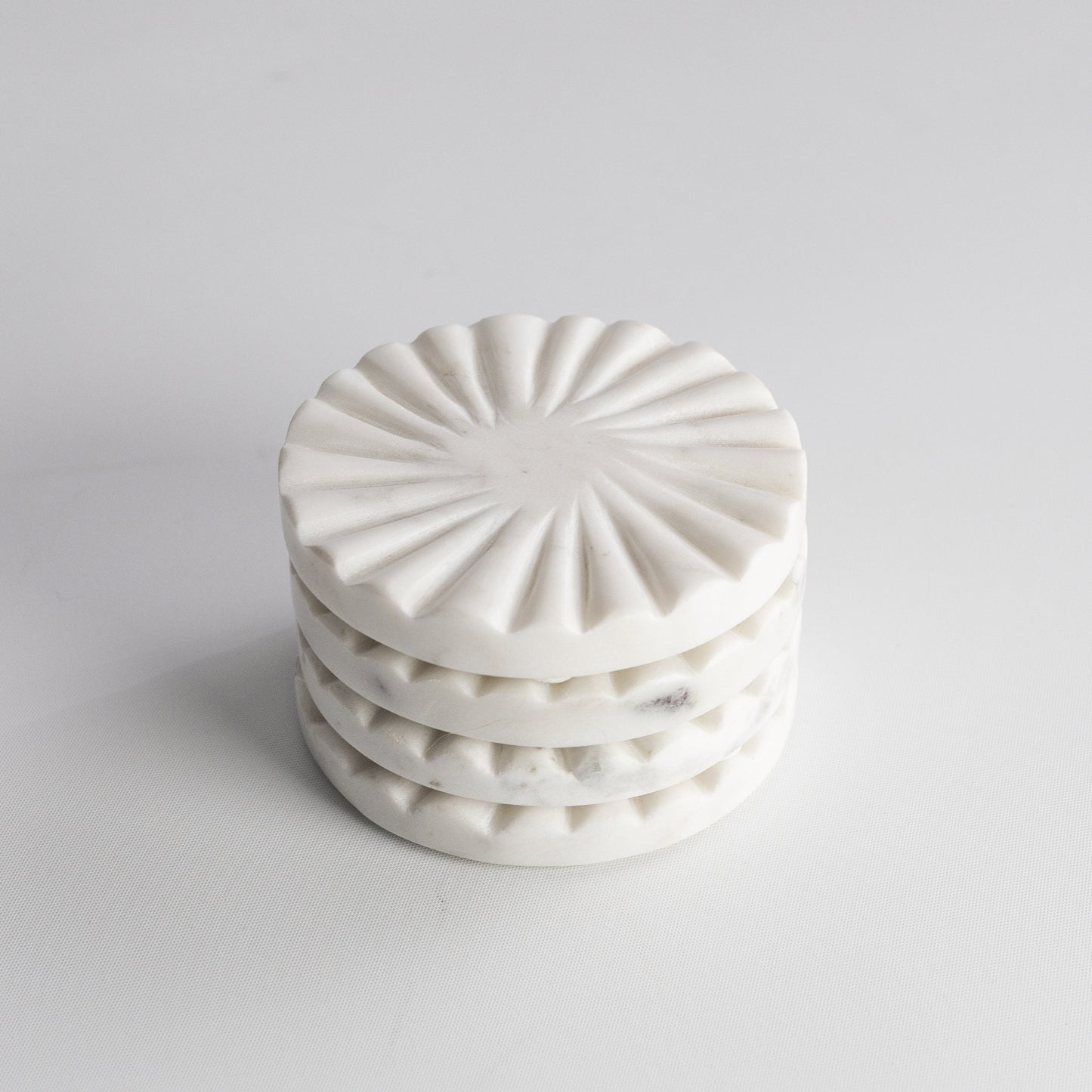 Scalloped Marble Coaster Set