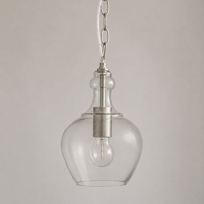 Valentine Glass Pendant Light - Brushed Nickel
