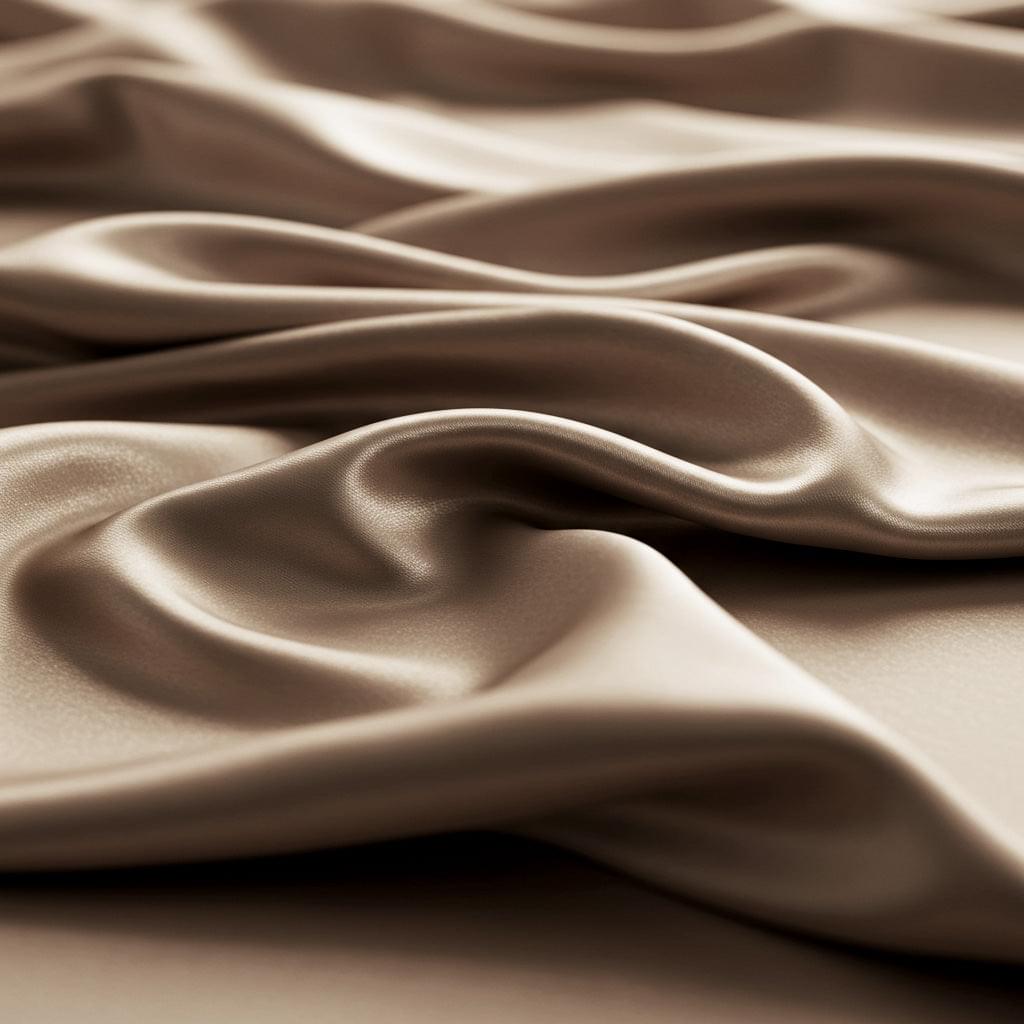 Champagne satin sheet set with smooth draped folds