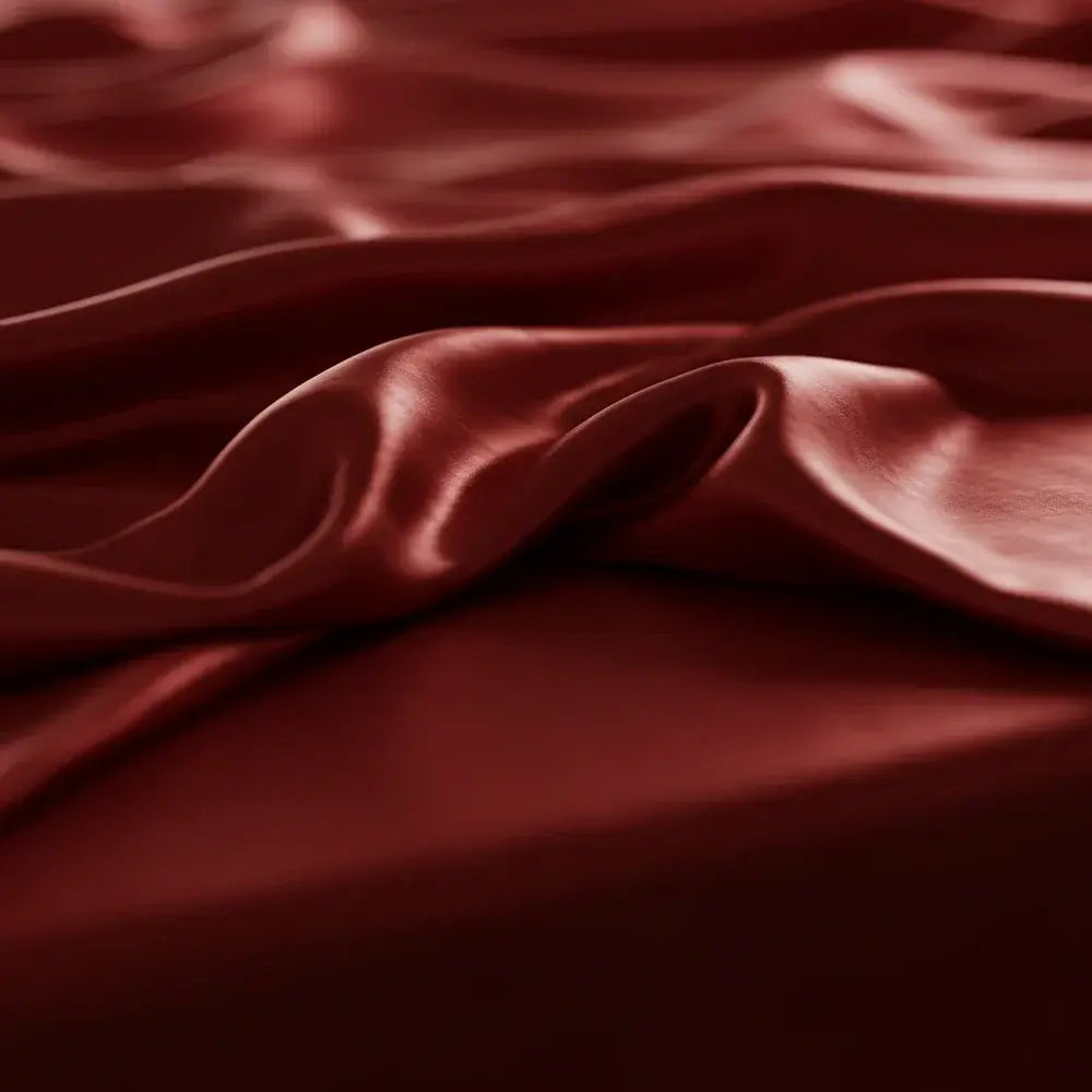 Satin Quilt Cover - King Size - Wine Red