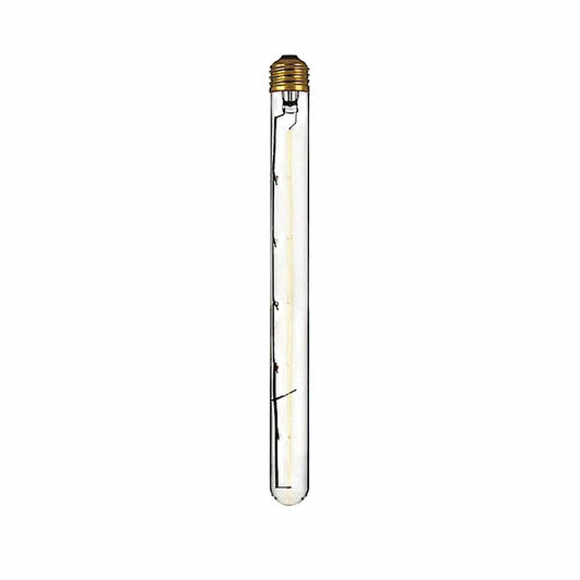 Edison-style E27 banana filament globe bulb with brass screw base, clear glass