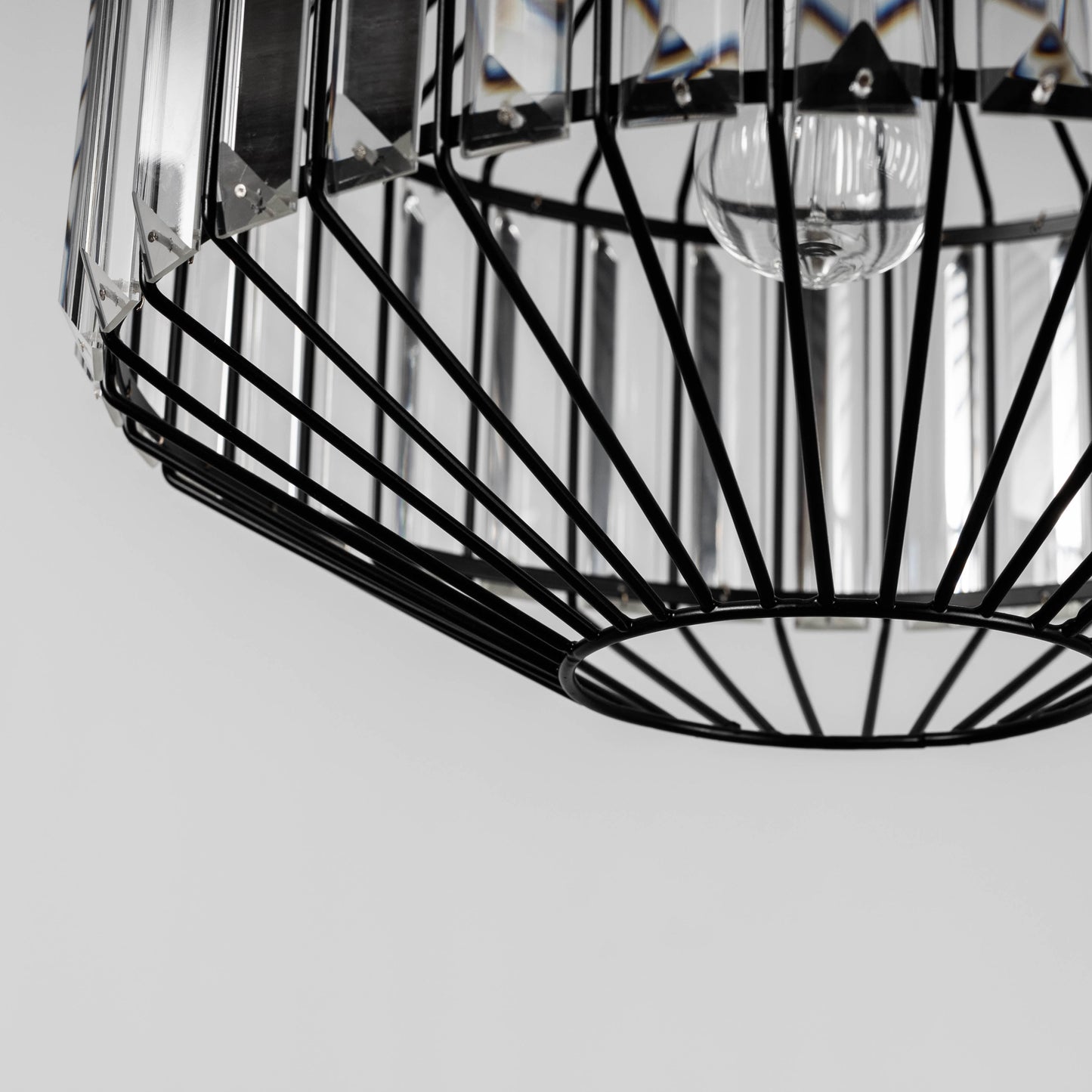Butler Glass Prism Pendant Light - Black