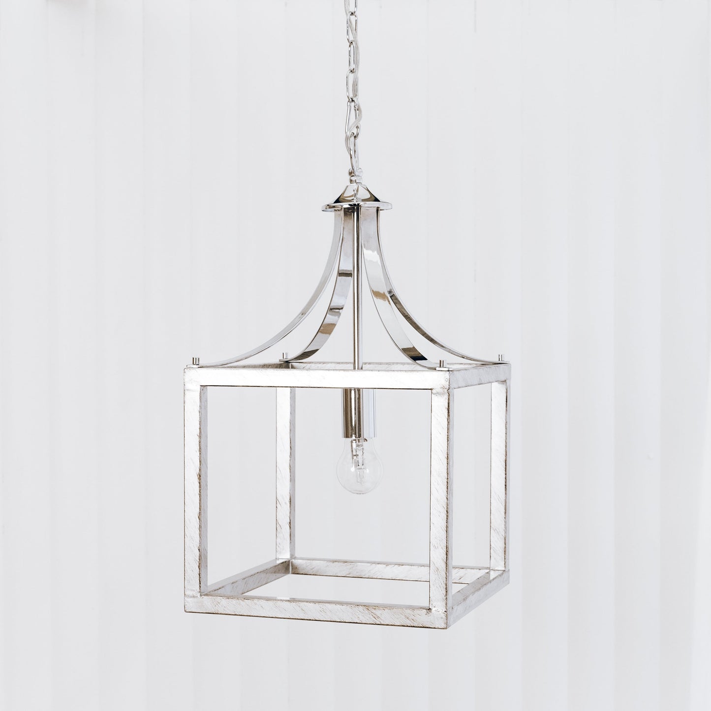 Langham Hampton Style Lantern Pendant Light - Chrome