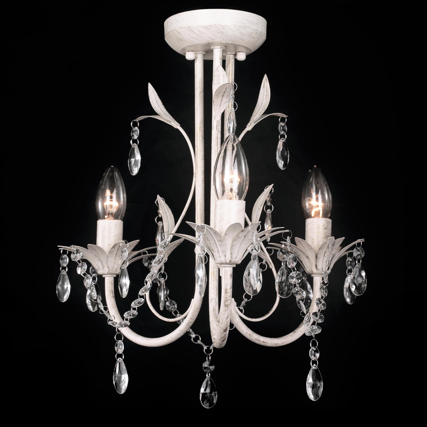 Harmony Leaf Chandelier 3 Light - White