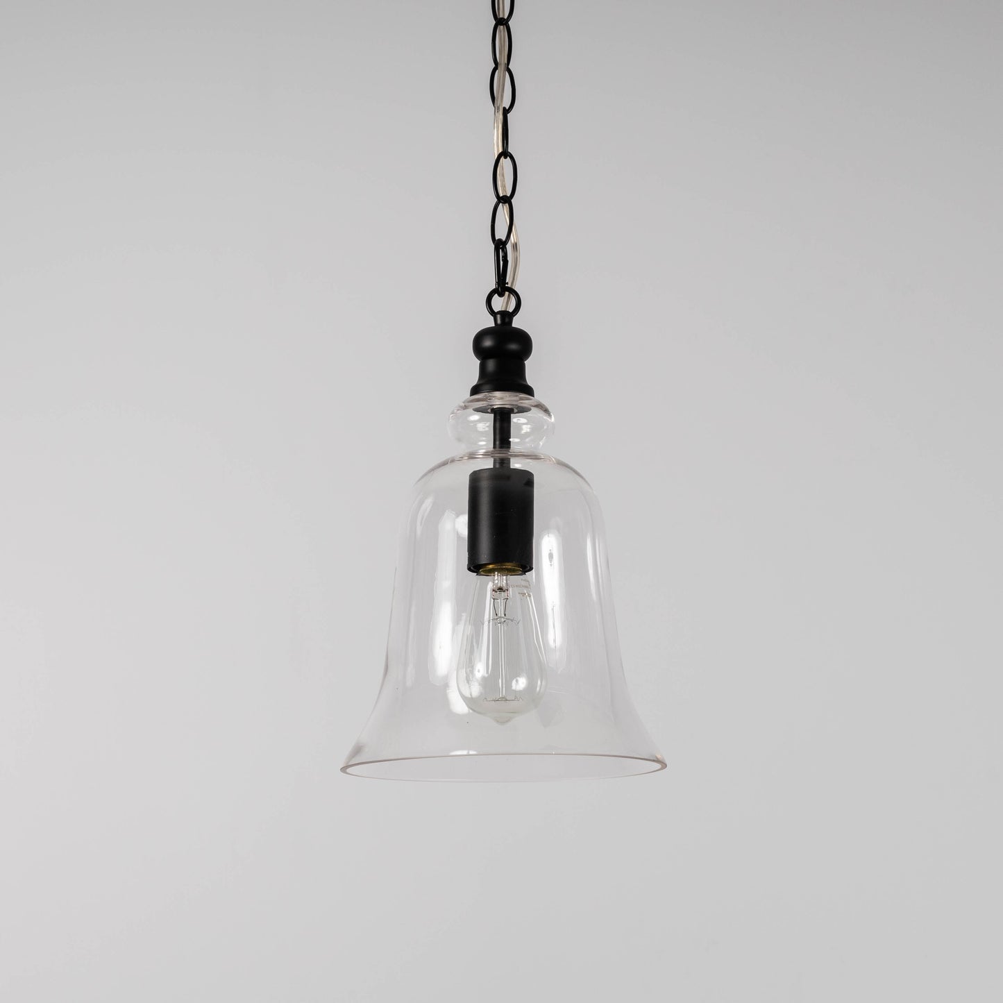 Gracie Glass Bell Shape Pendant Light - Black