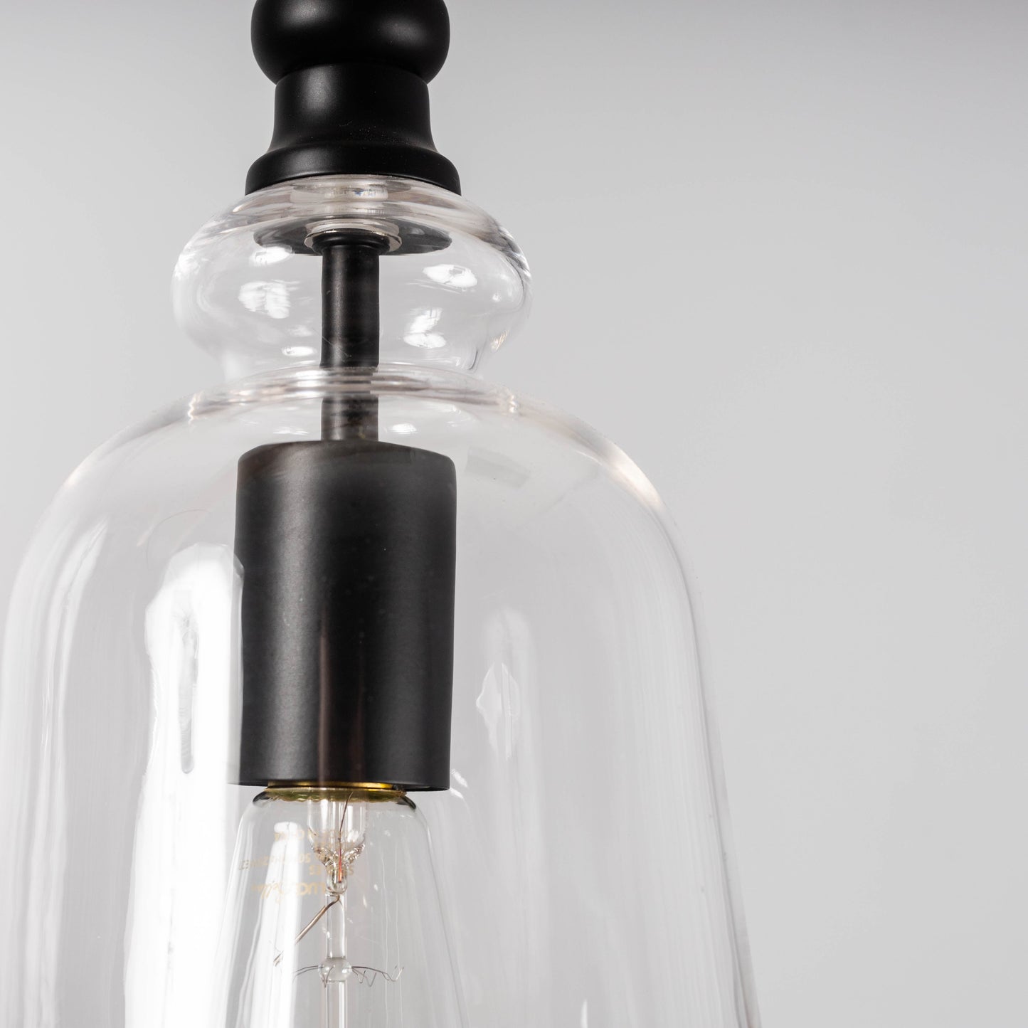 Gracie Glass Bell Shape Pendant Light - Black