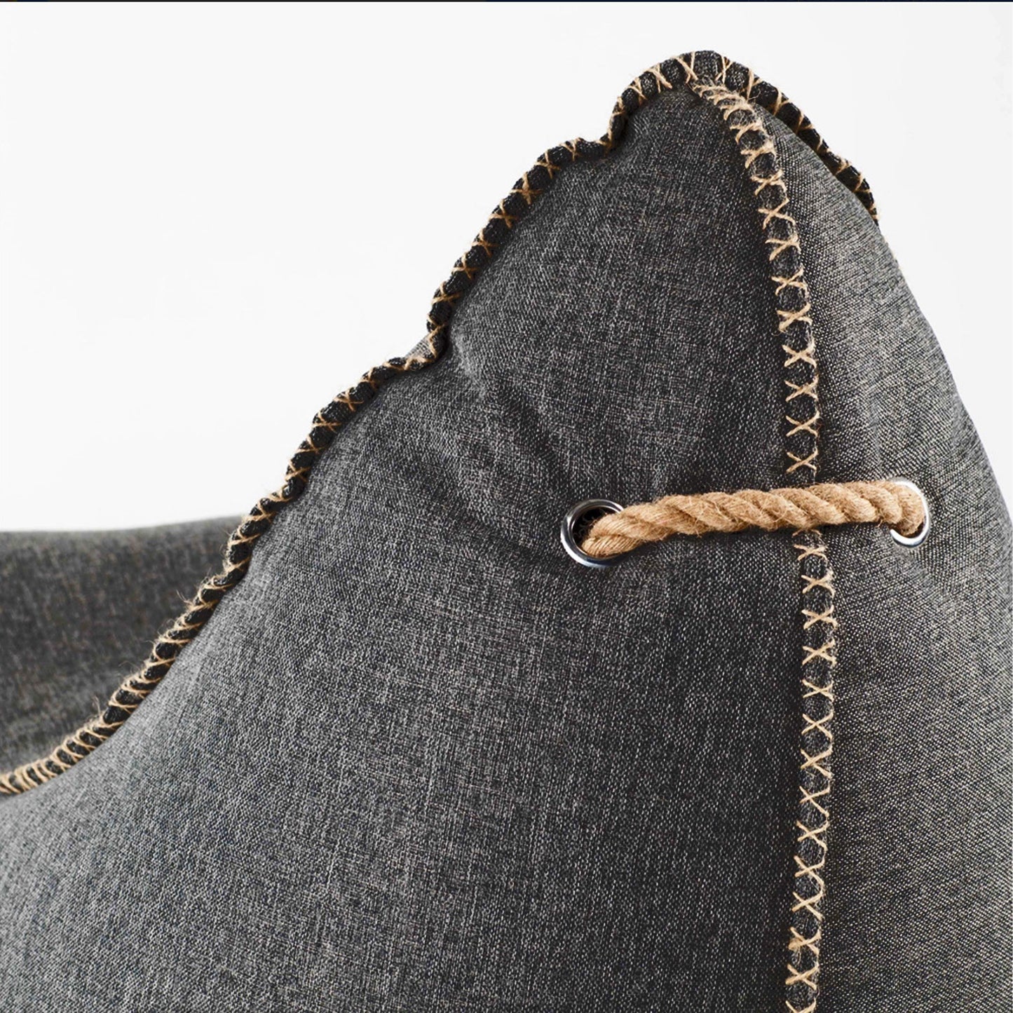 Knox Bean Bag and Ottoman - Charcoal
