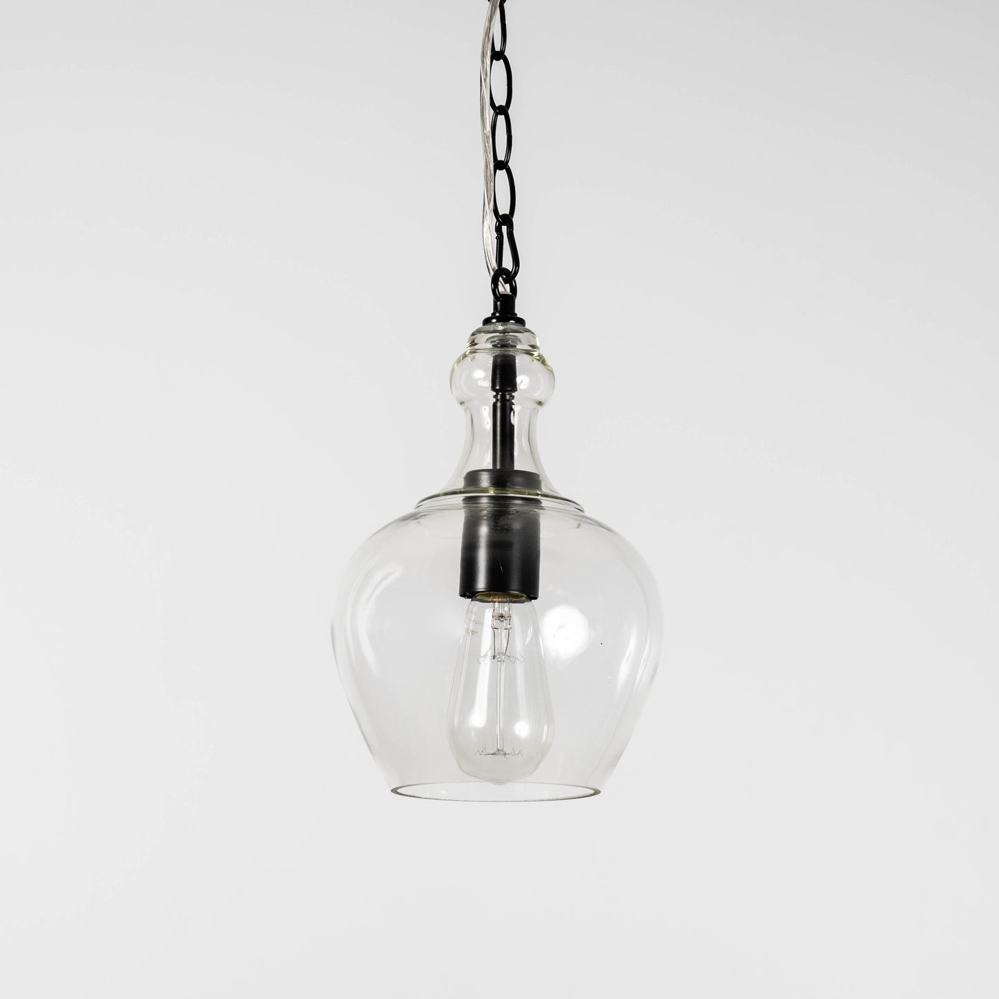 Valentine Glass Pendant Light - Matt Black