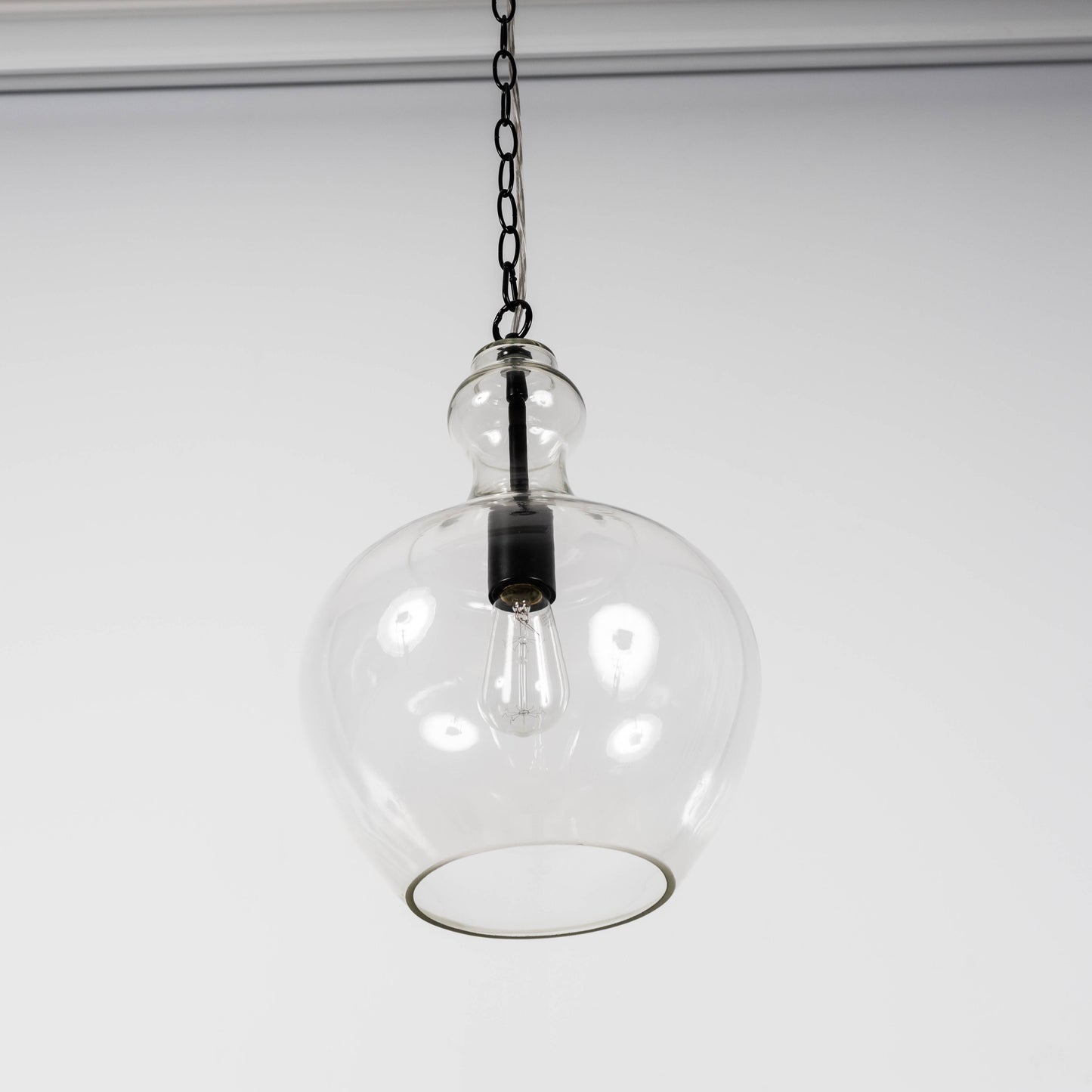 Valentine Glass Pendant Light - Matt Black