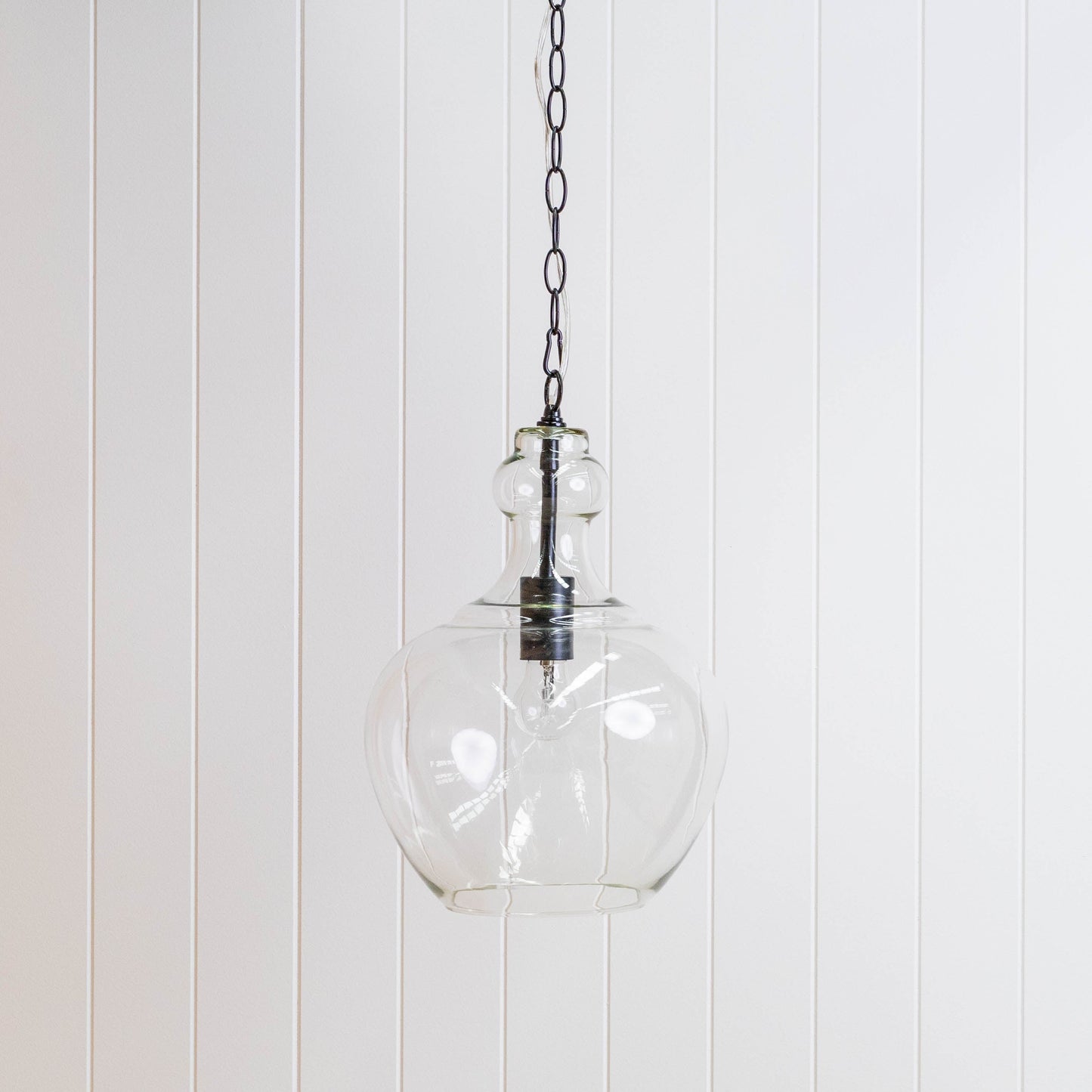 Valentine Glass Pendant Light - Matt Black