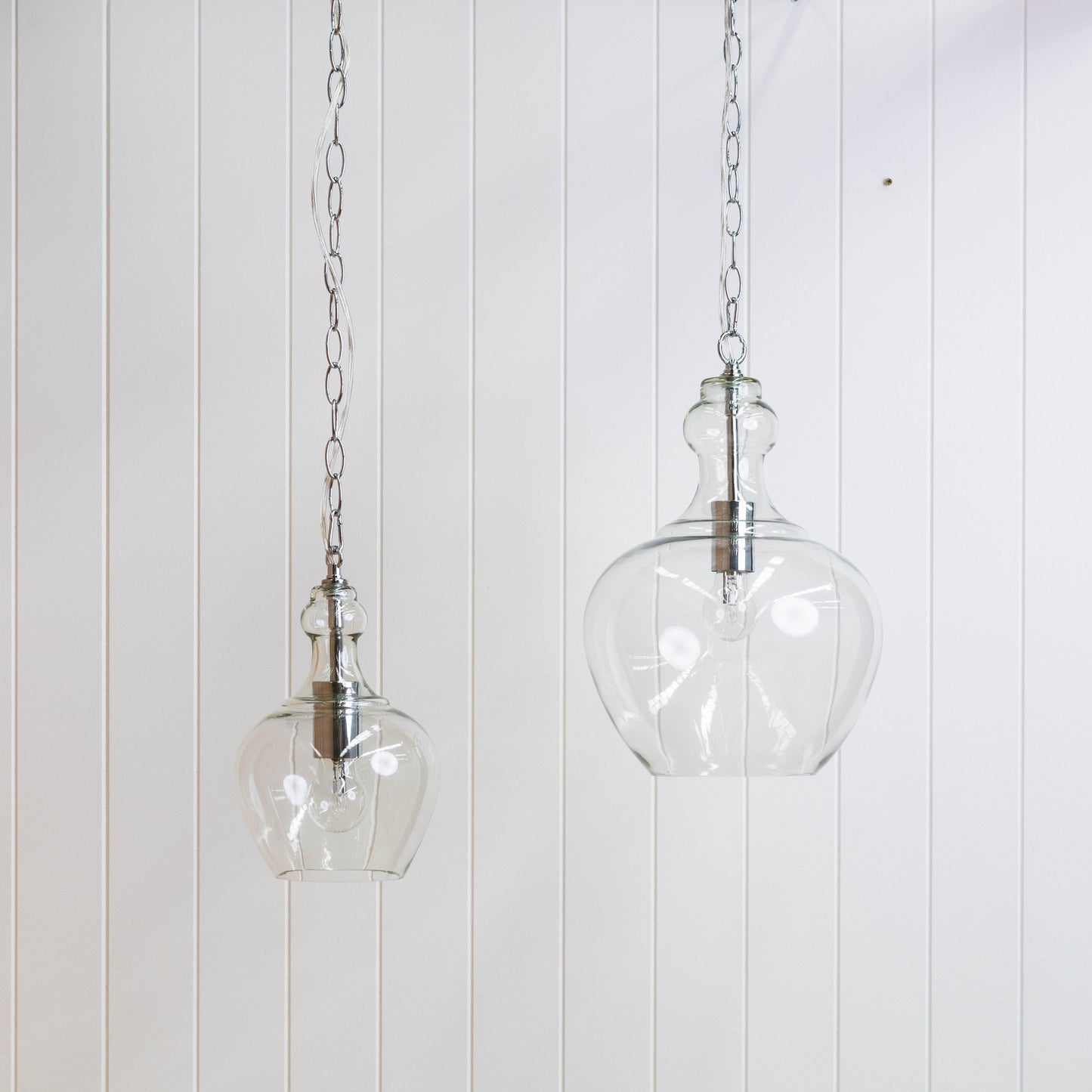 Valentine Glass Pendant Light - Chrome