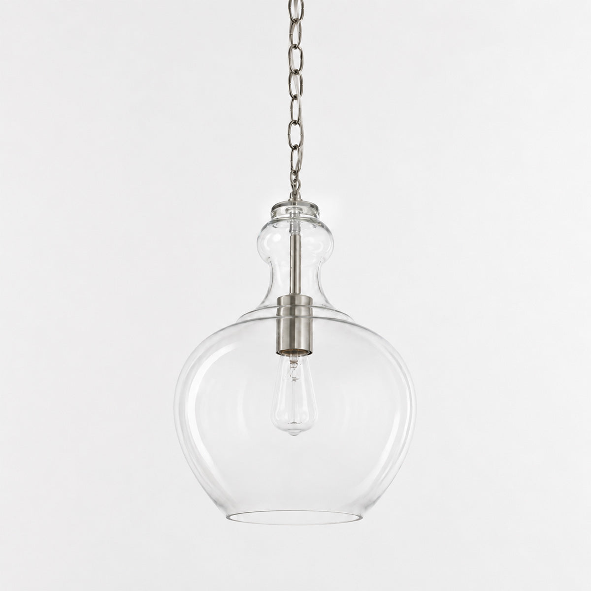 Valentine Glass Pendant Light - Brushed Nickel