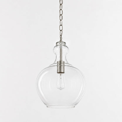 Valentine Glass Pendant Light - Brushed Nickel