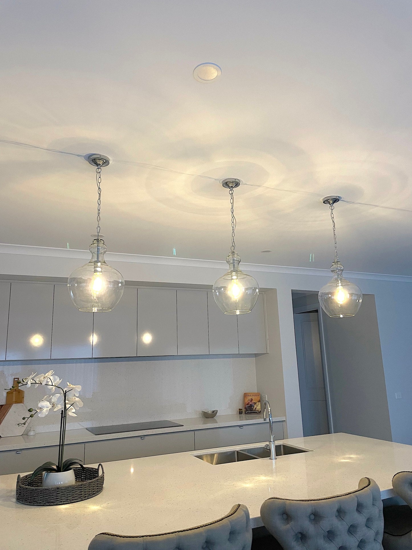 Valentine Glass Pendant Light - Chrome