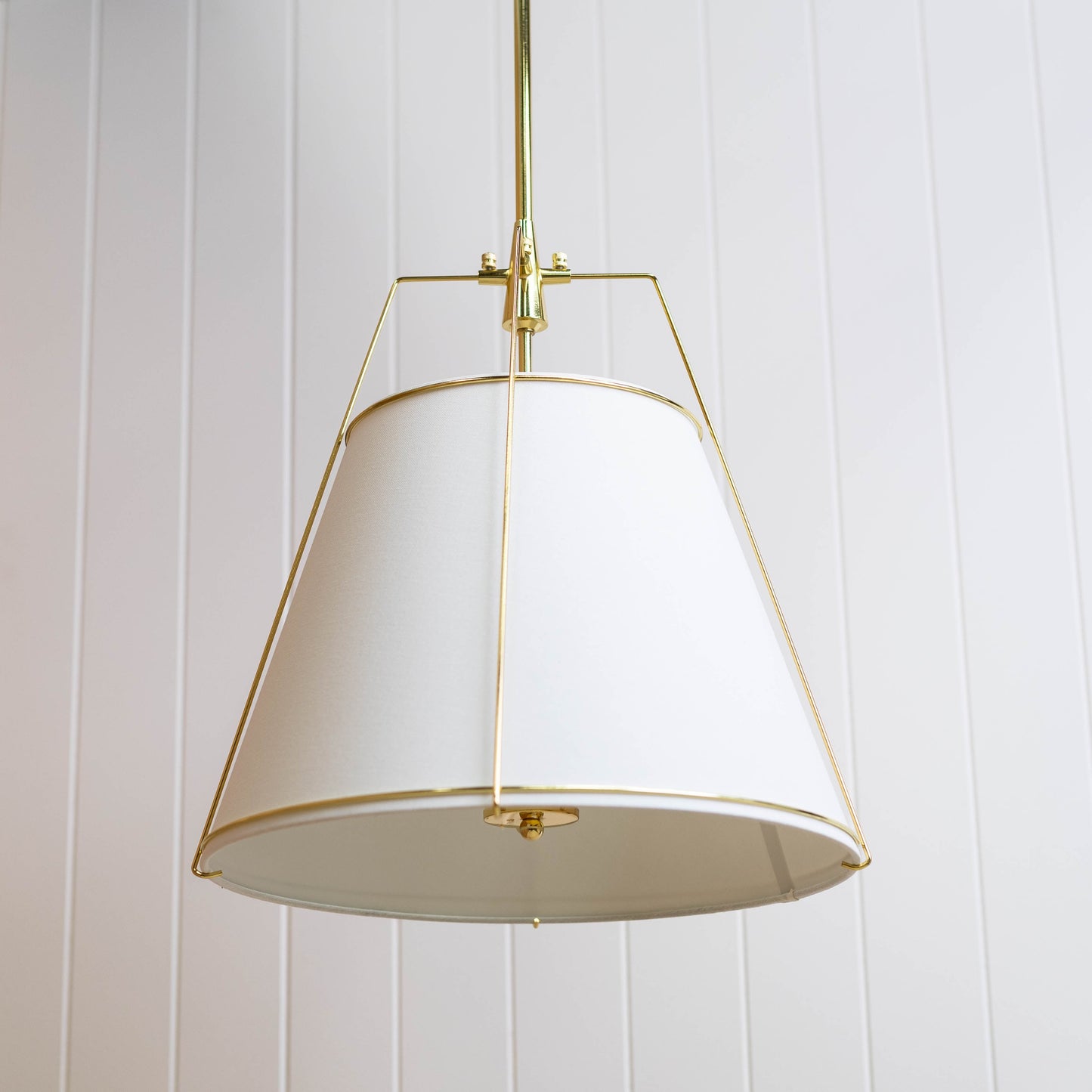 Jessie Pendant Light - White with Gold Hardware
