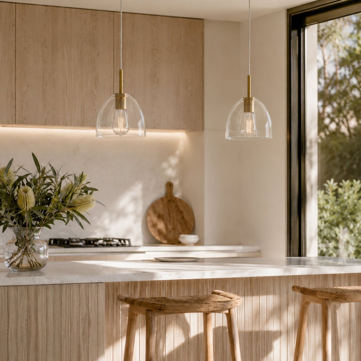 Preston Glass Pendant Light - Gold