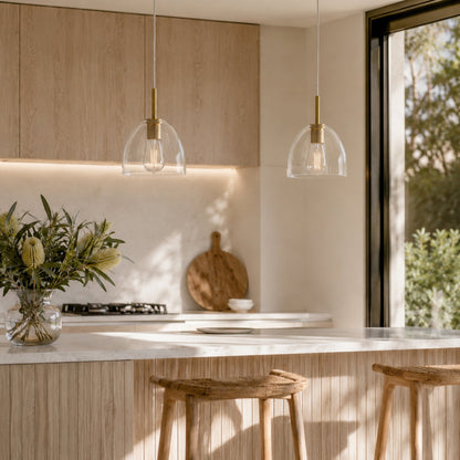 Preston Glass Pendant Light - Gold