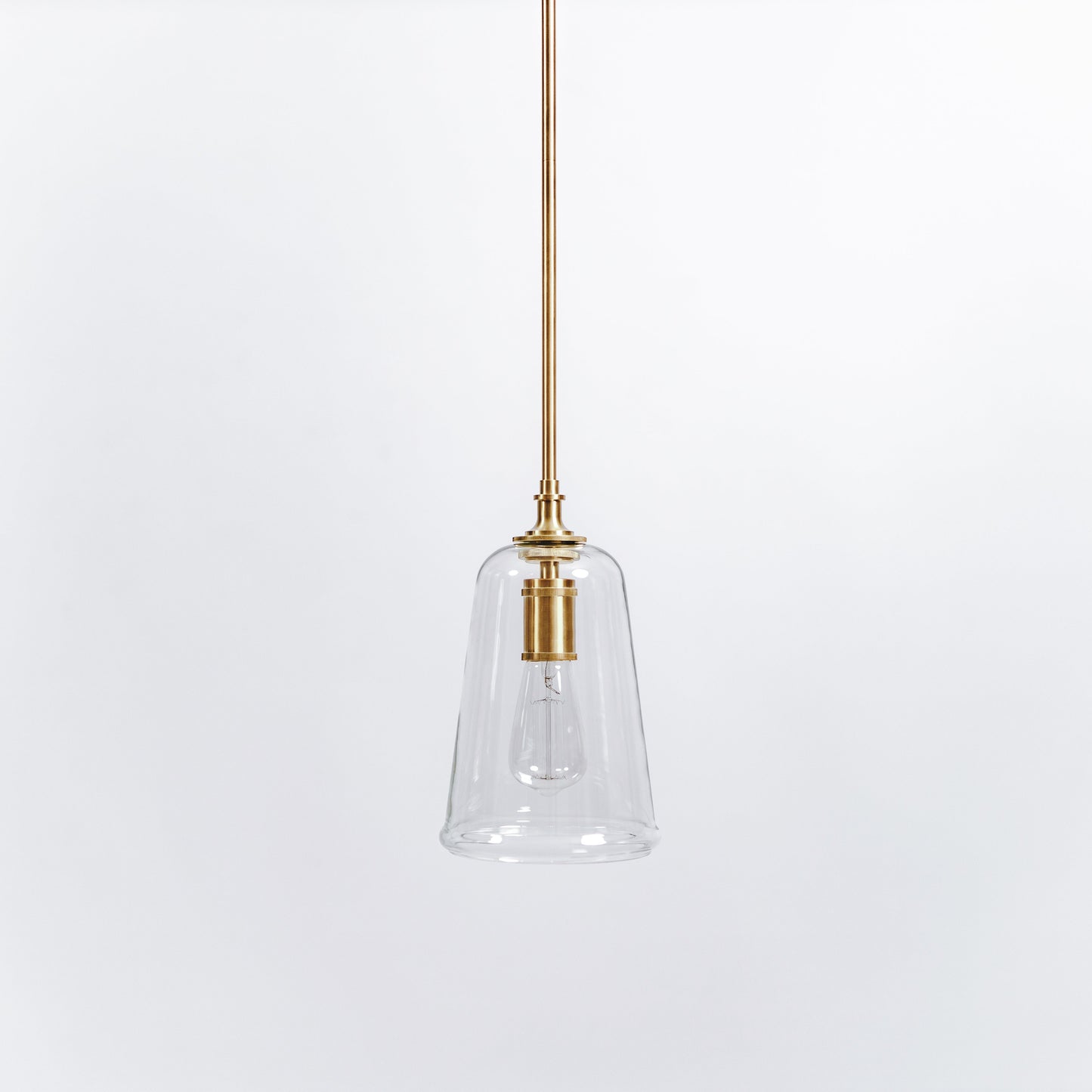 Reece Flared Glass Pendant Light - Gold