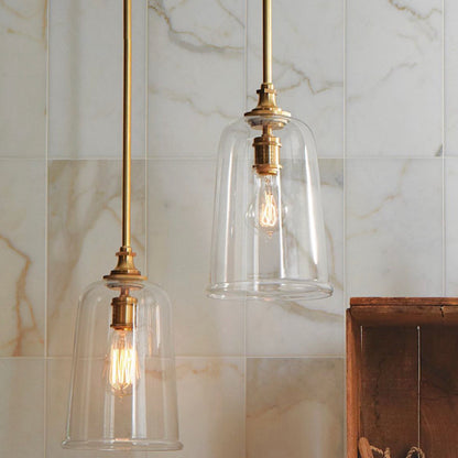 Reece Flared Glass Pendant Light - Gold