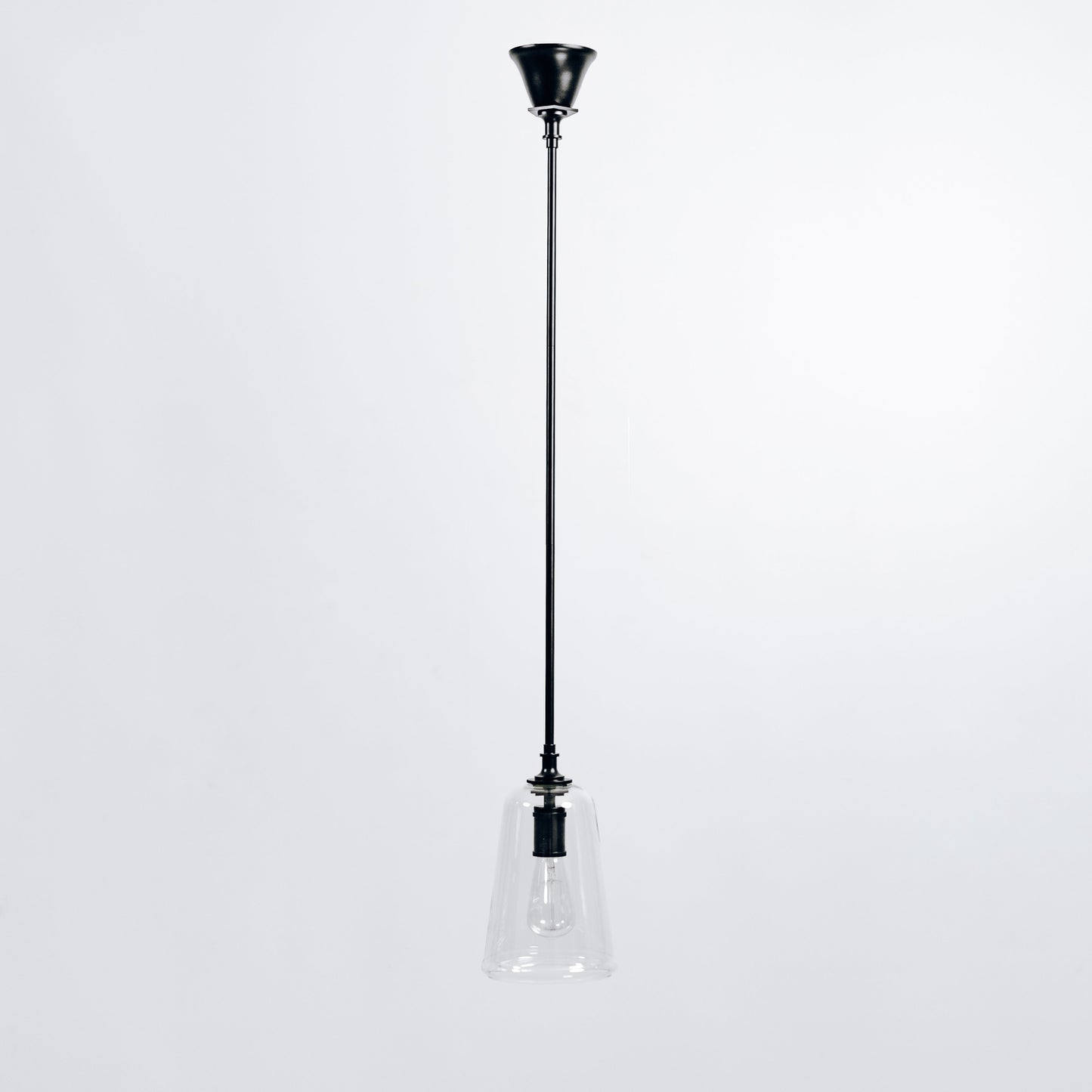 Reece Flared Glass Pendant Light - Black