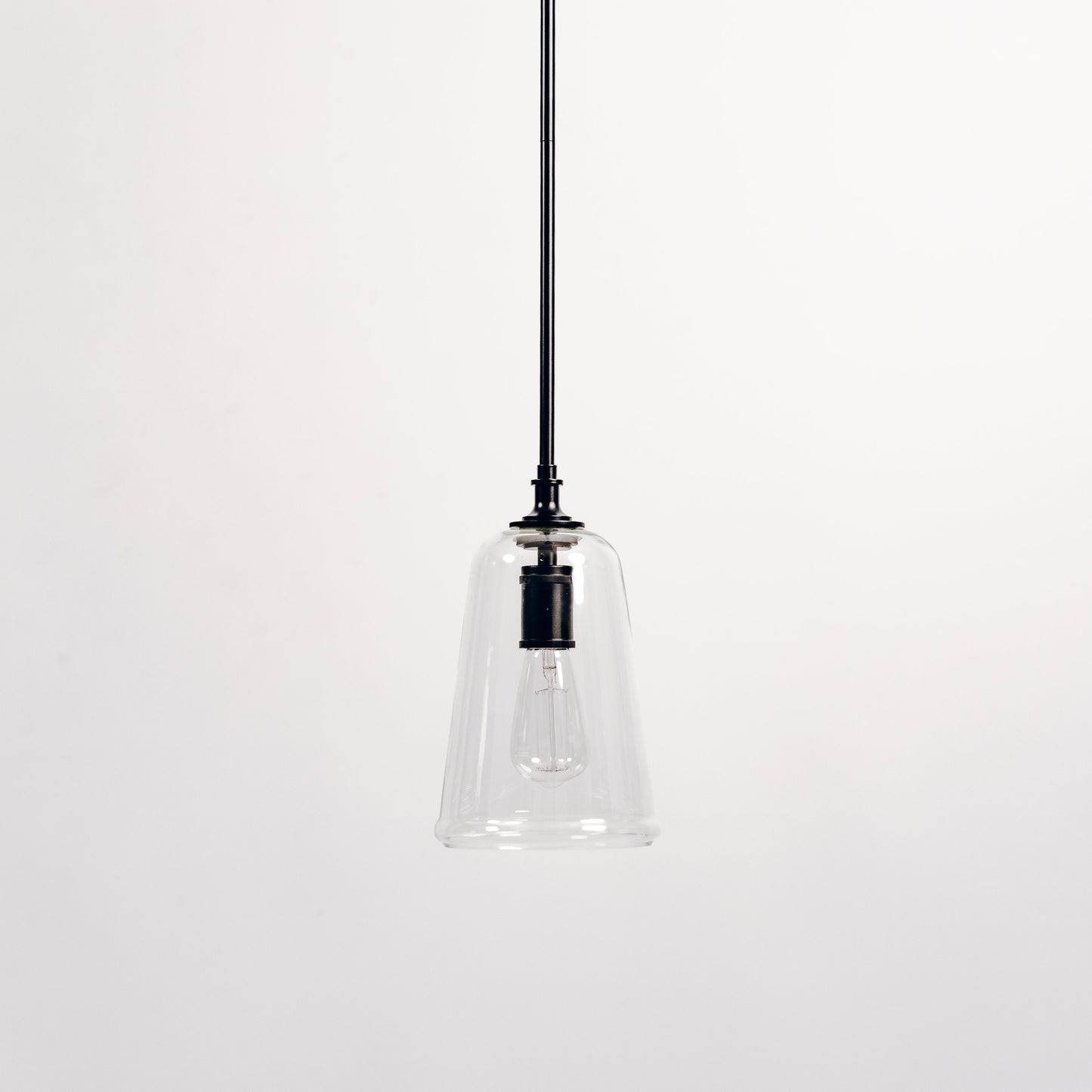 Reece Flared Glass Pendant Light - Black
