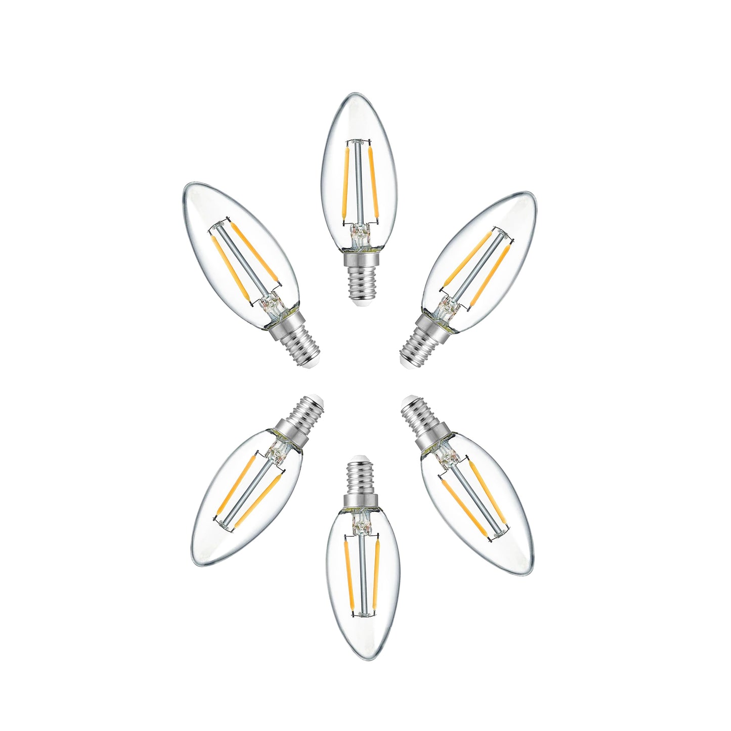 2W Candle LED Bulb (E14) Clear in Warm White