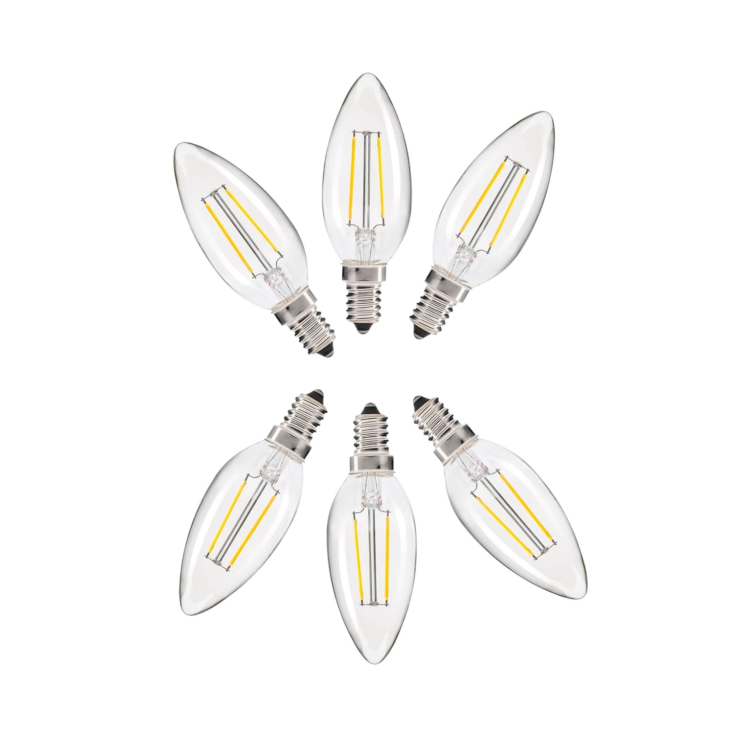 2W Candle LED Bulb (E14) Clear in Cool White
