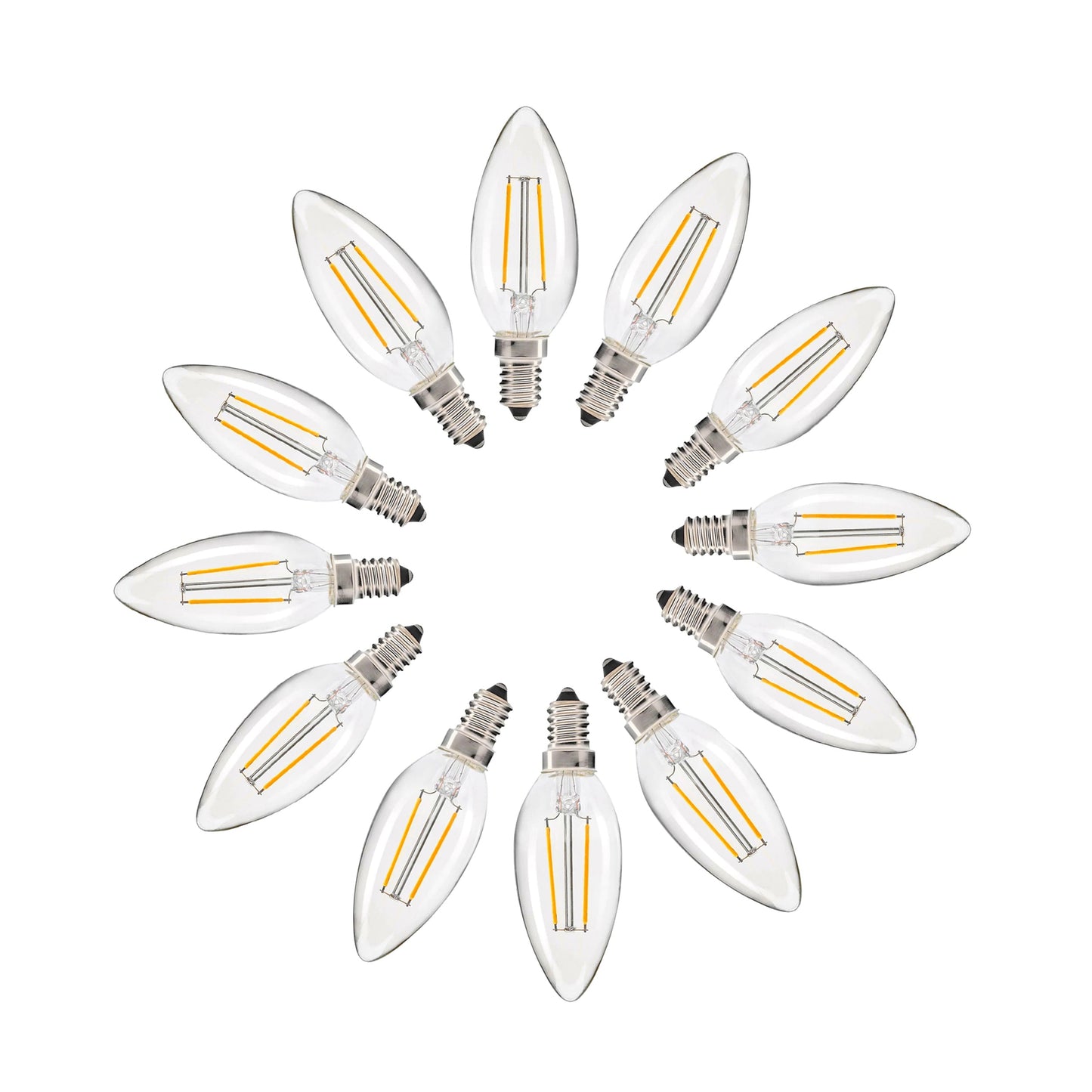 2W Candle LED Bulb (E14) Clear in Warm White