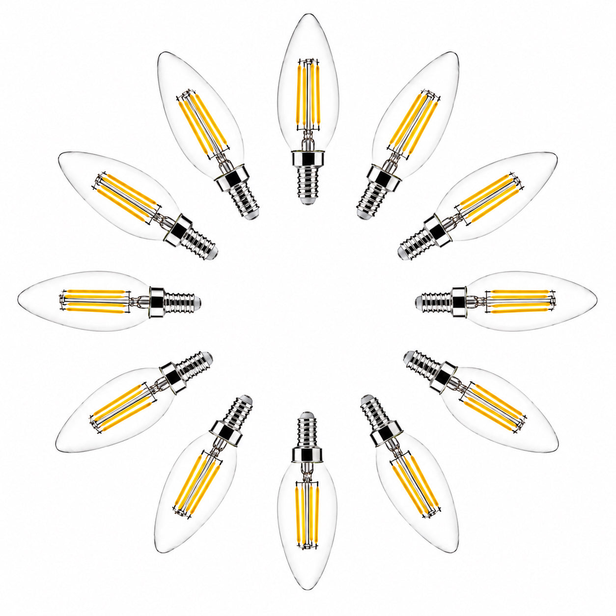 4W Candle LED Bulb (E14) Clear in Cool White