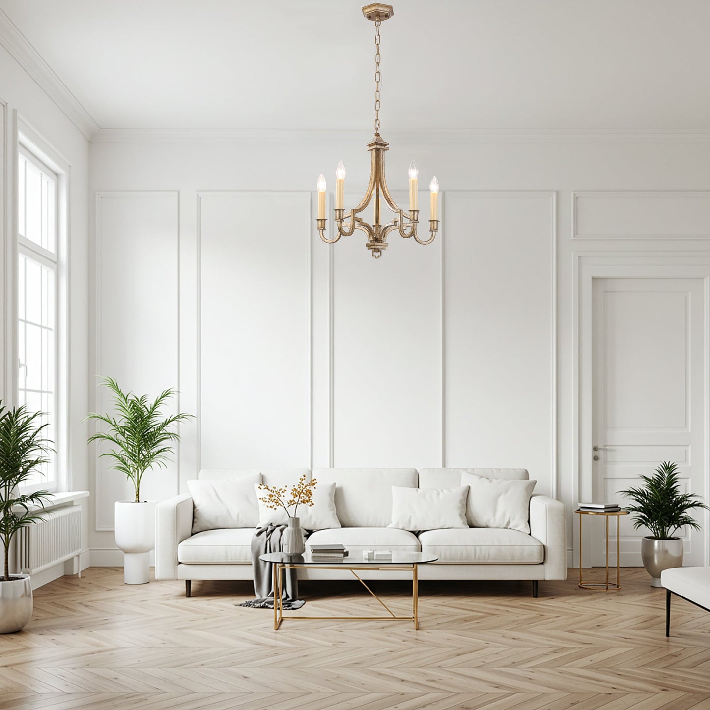 Kalani Modern Chandelier 5 Light - Brushed Gold