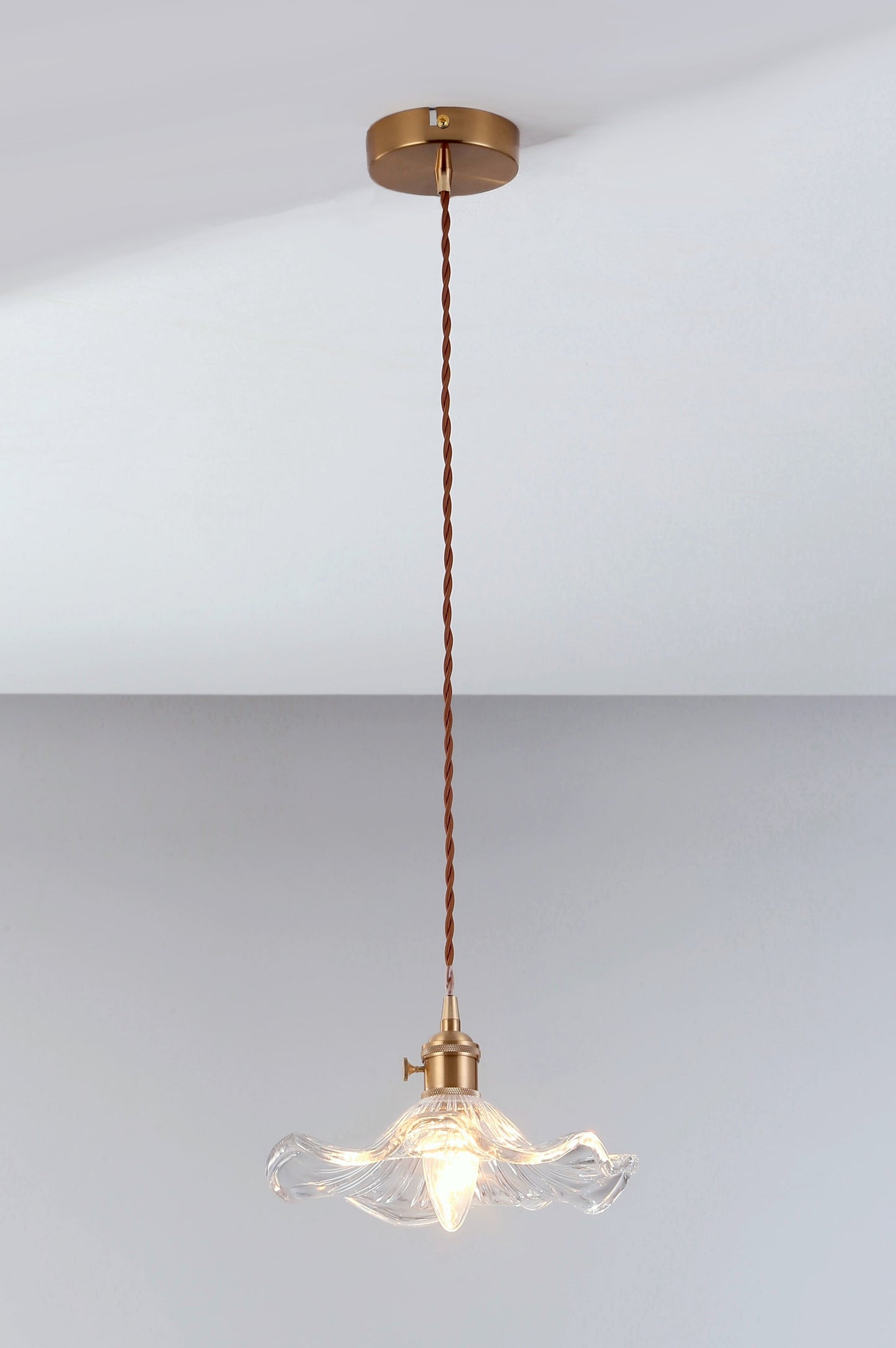 Jenna Vintage Scallop Edge Glass Pendant Light