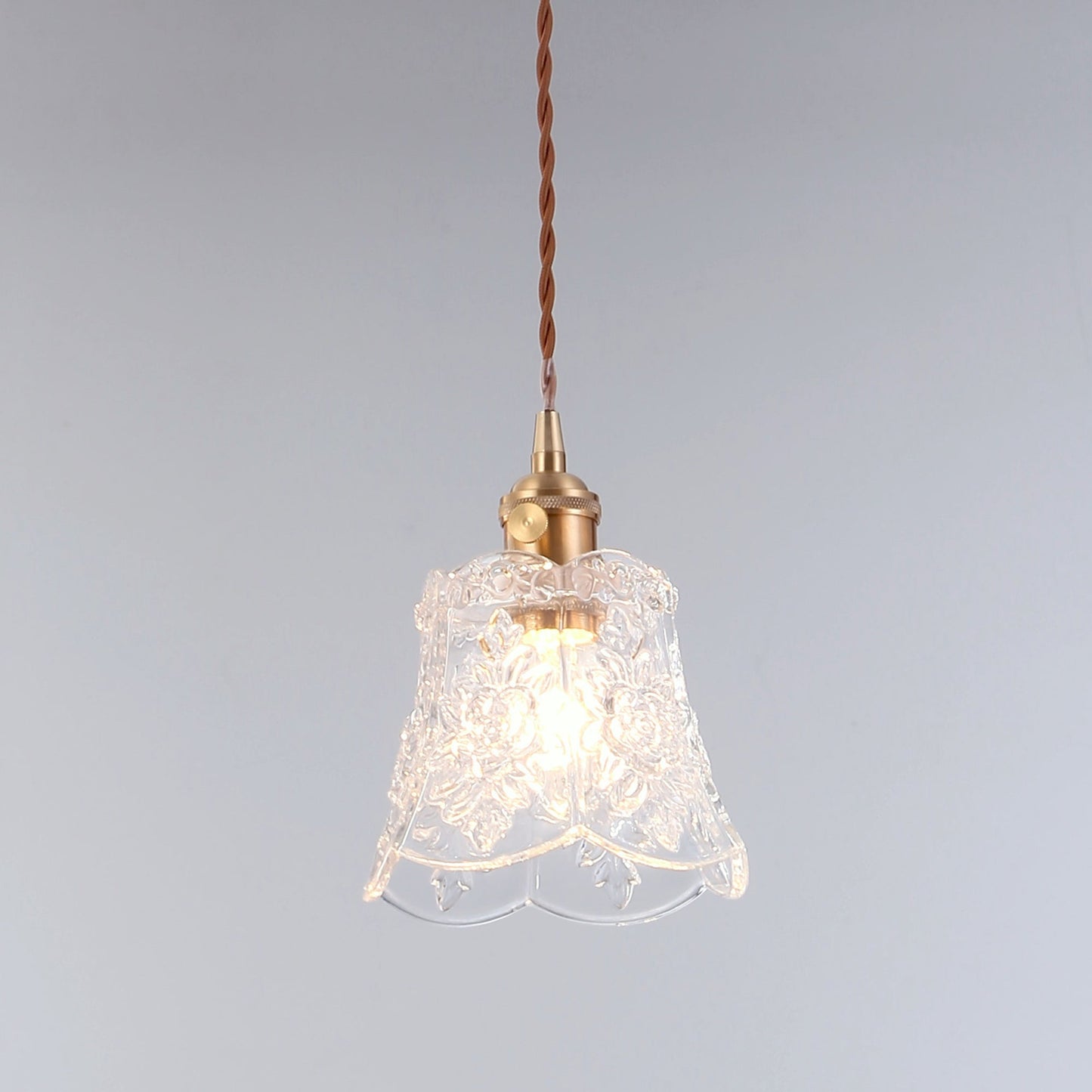 Mia Vintage Scallop Edge Glass Pendant Light