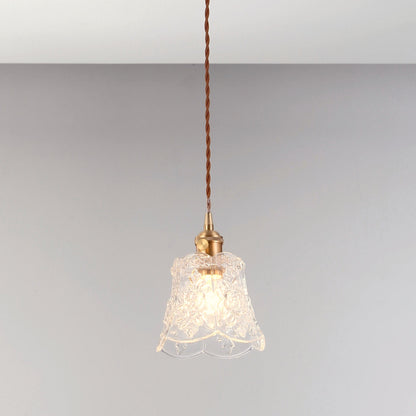 Mia Vintage Scallop Edge Glass Pendant Light