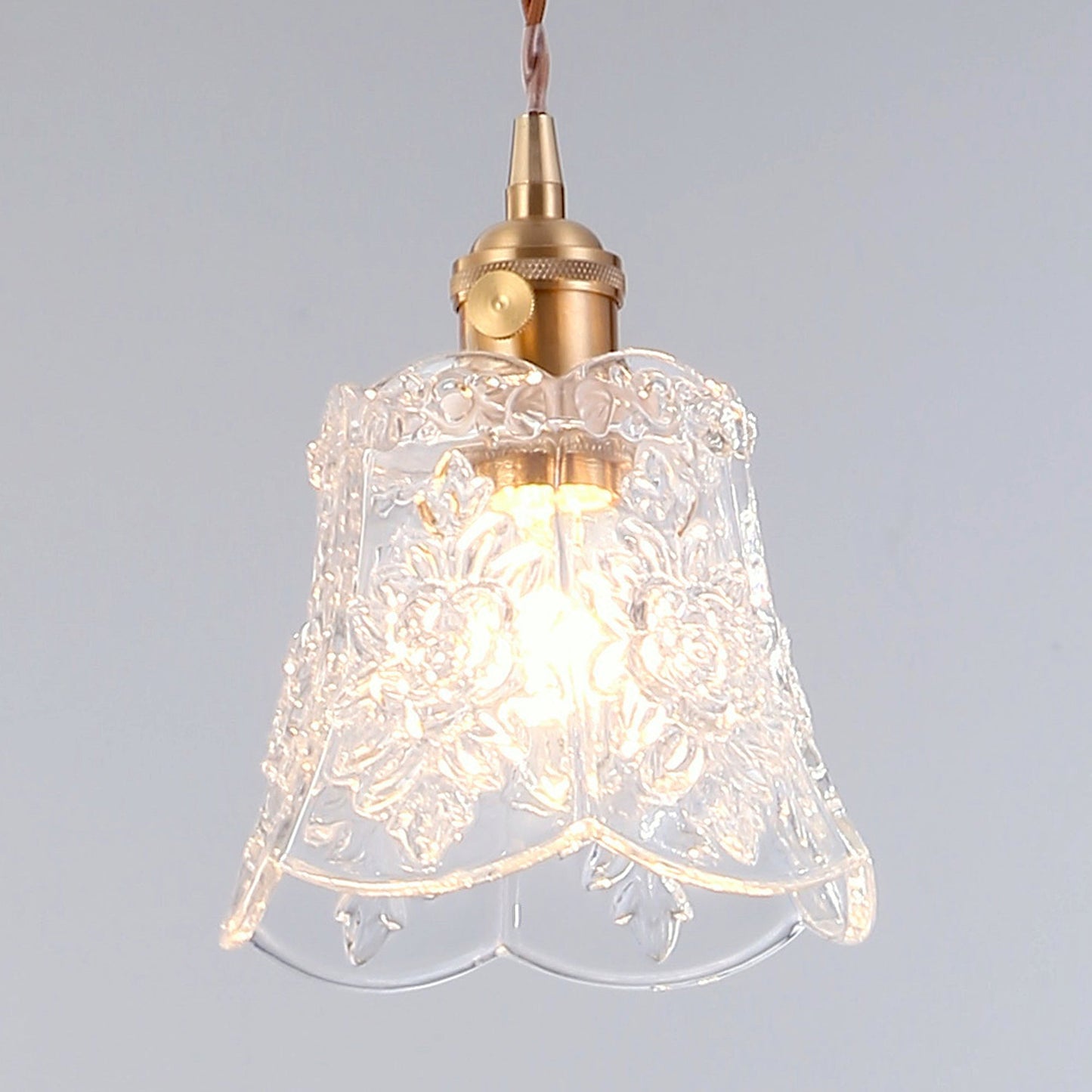 Mia Vintage Scallop Edge Glass Pendant Light