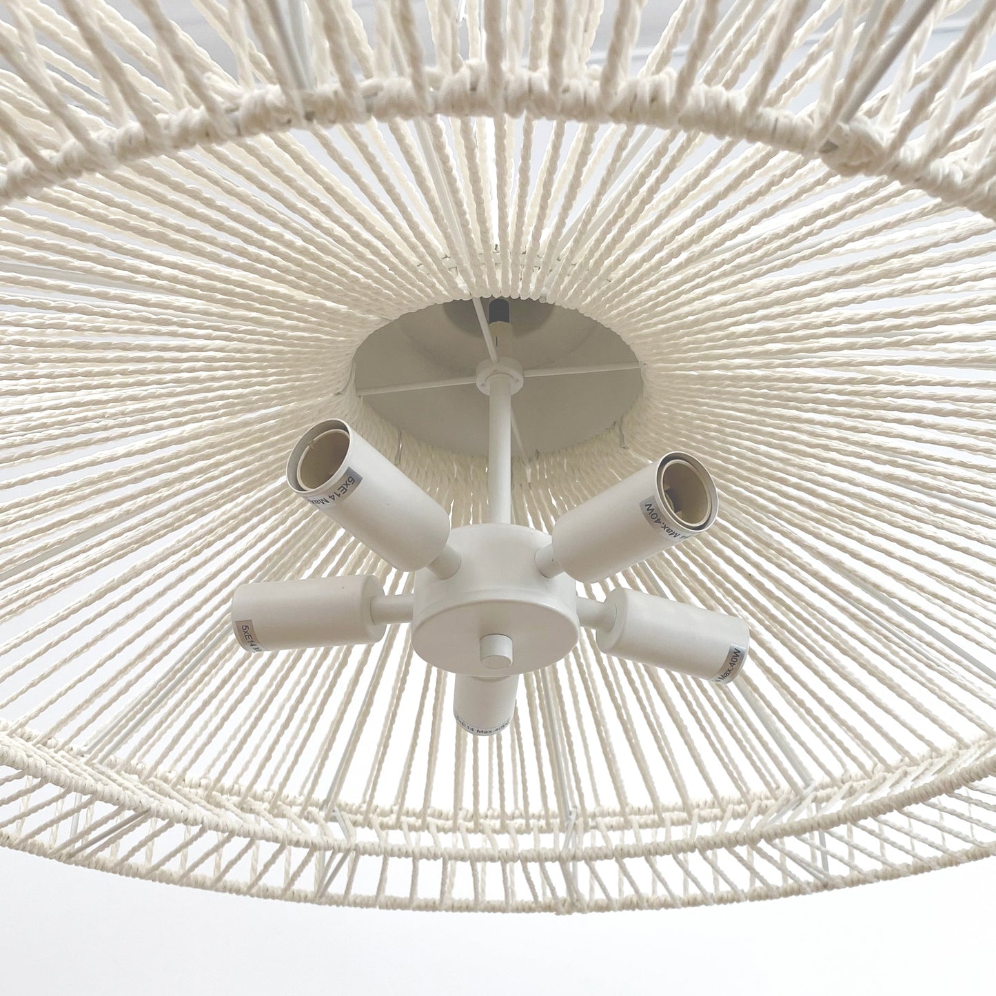 Portman Rope Pendant Light - White