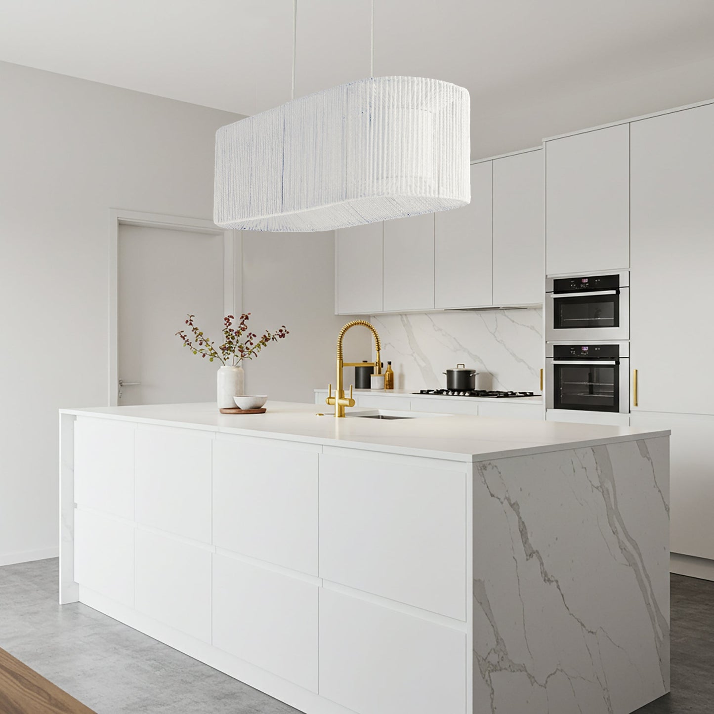 Elphin Dining Rope Pendant Light - White