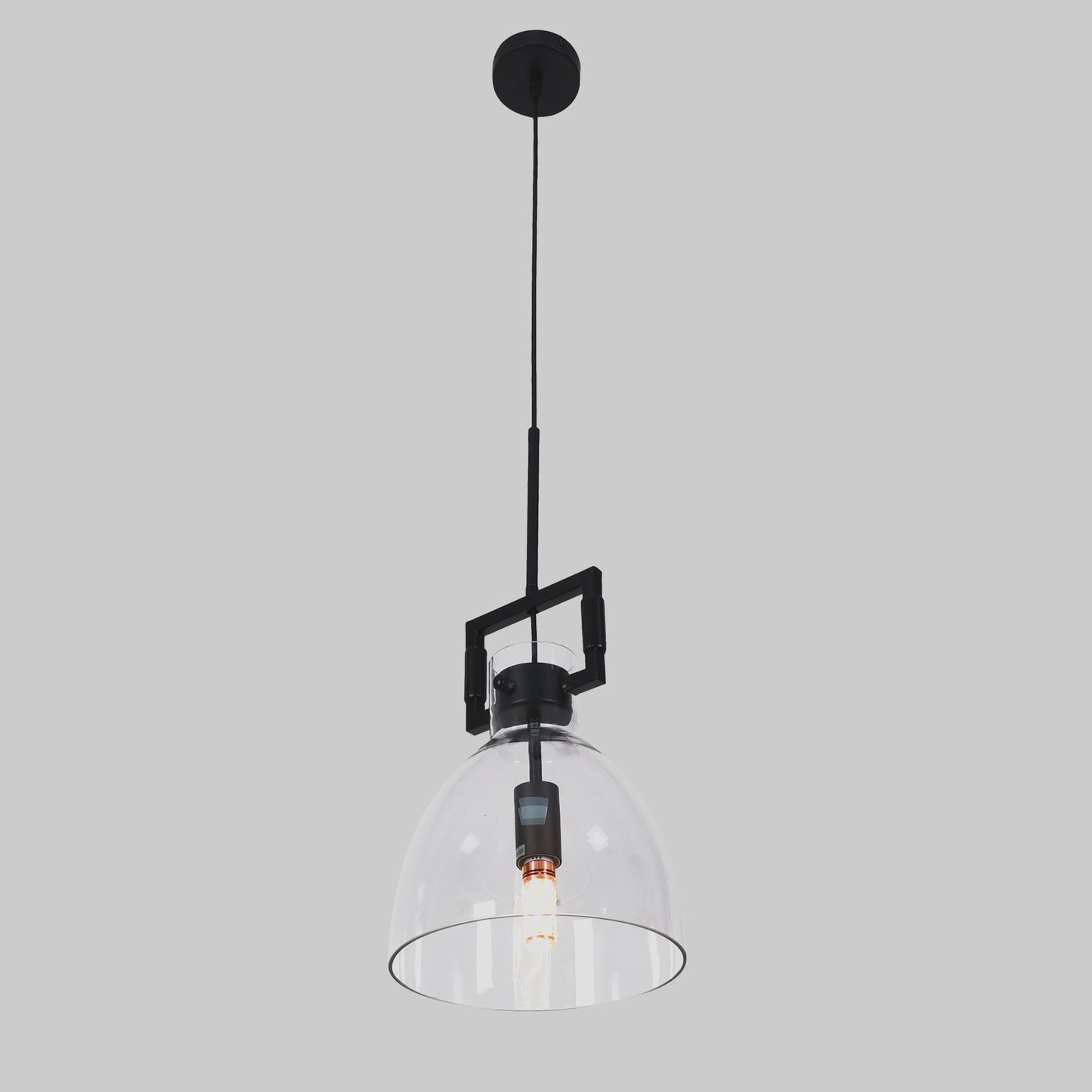 Cora Glass Pendant Light - Black Hardware