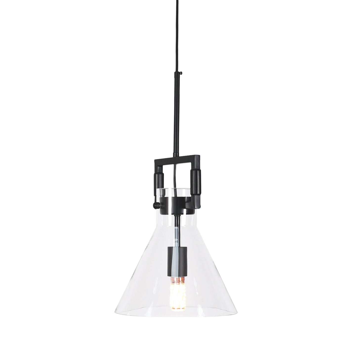 Maya Glass Pendant Light - Black Hardware