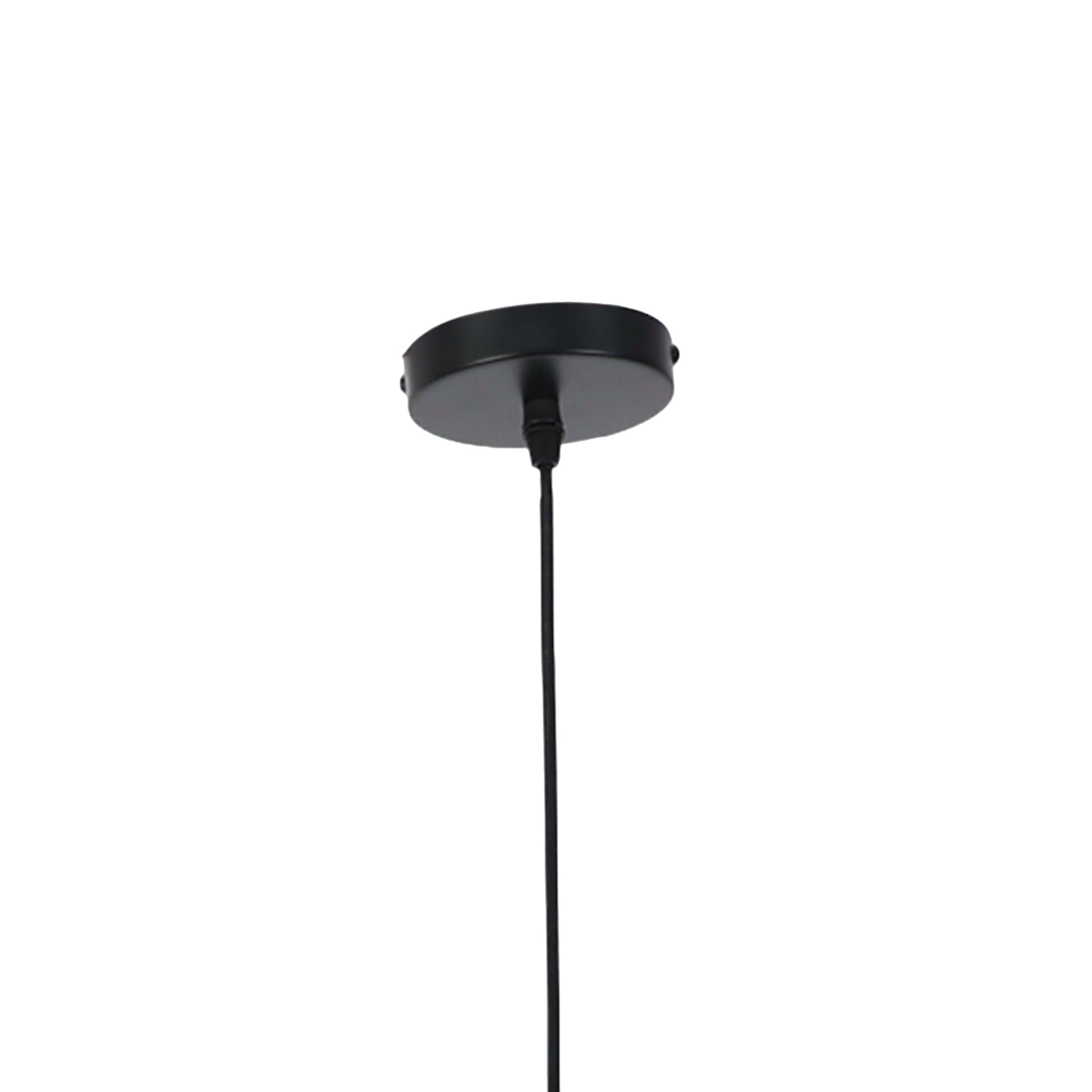 Black ceiling canopy and hanging rod for glass pendant light