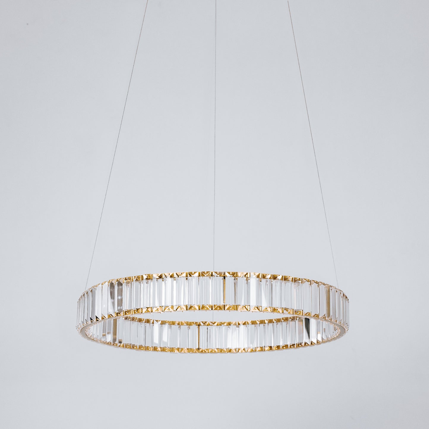 Quivira Round Crystal LED Chandelier - Gold Hardware