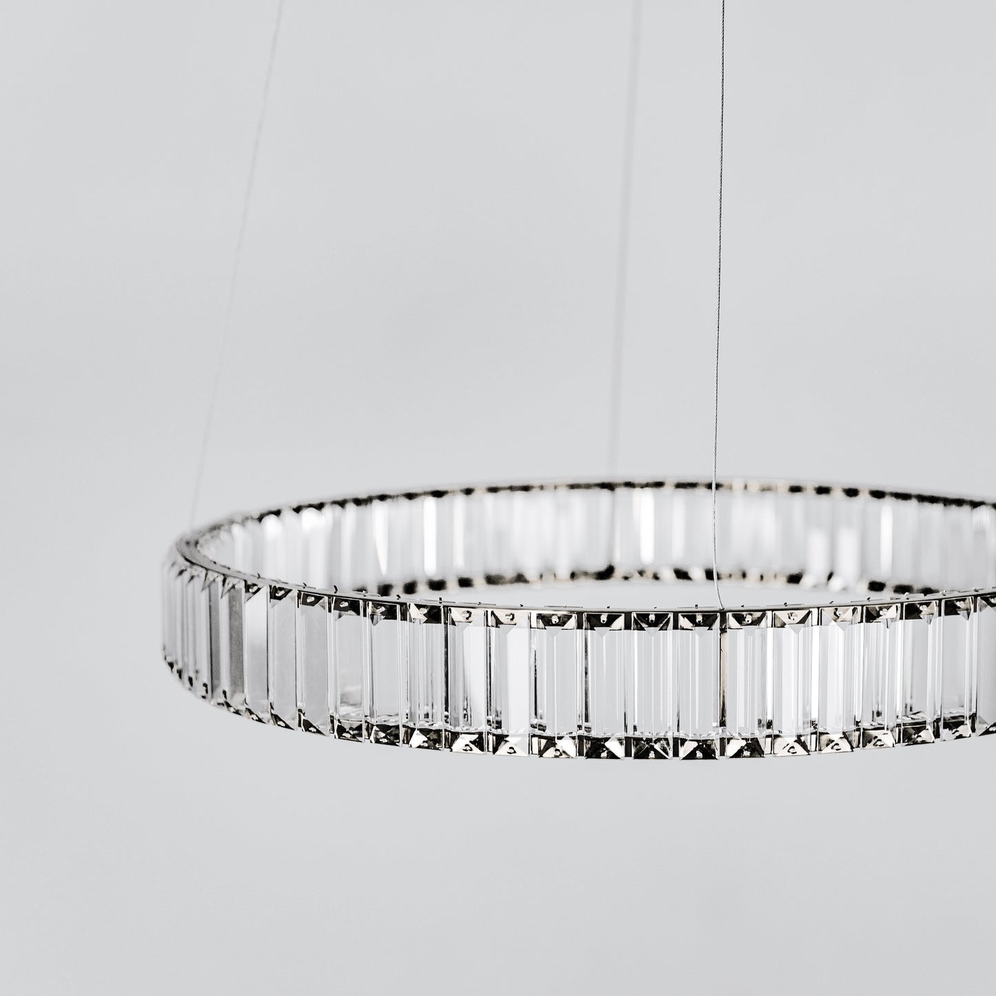 Quivira Round Crystal LED Chandelier - Black Hardware