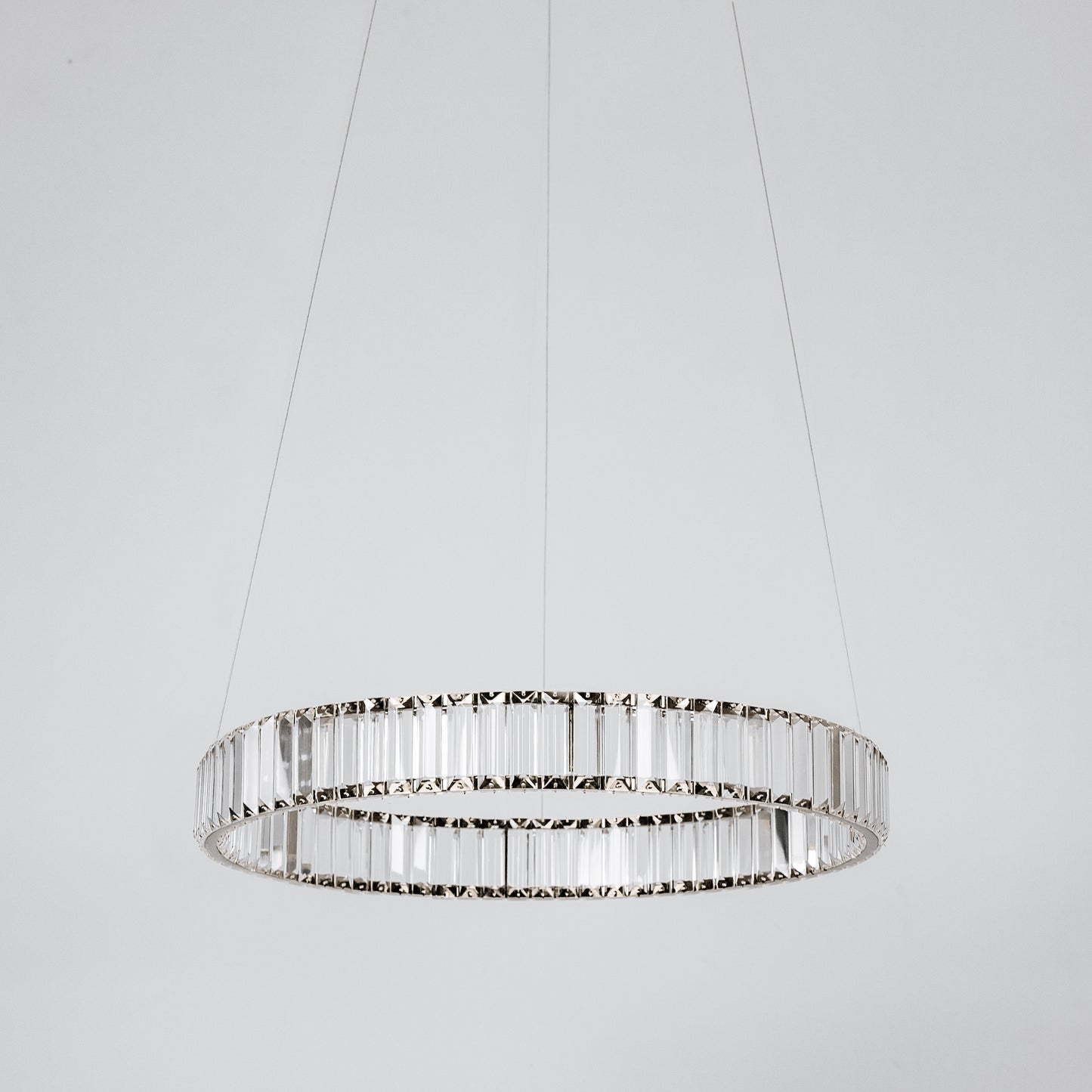 Quivira Round Crystal LED Chandelier - Black Hardware
