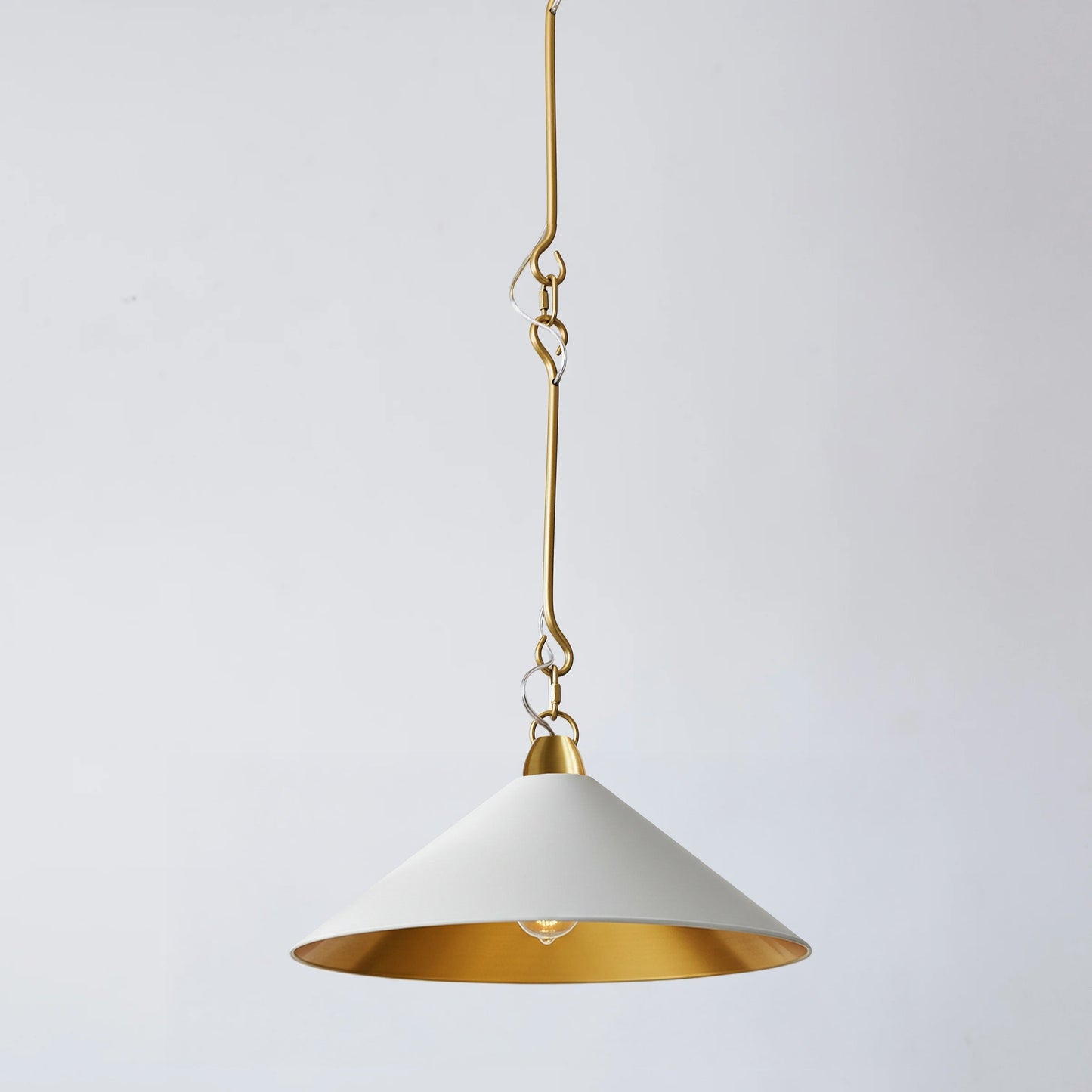 Bailey Metal Cone Pendant Light - Gold/White