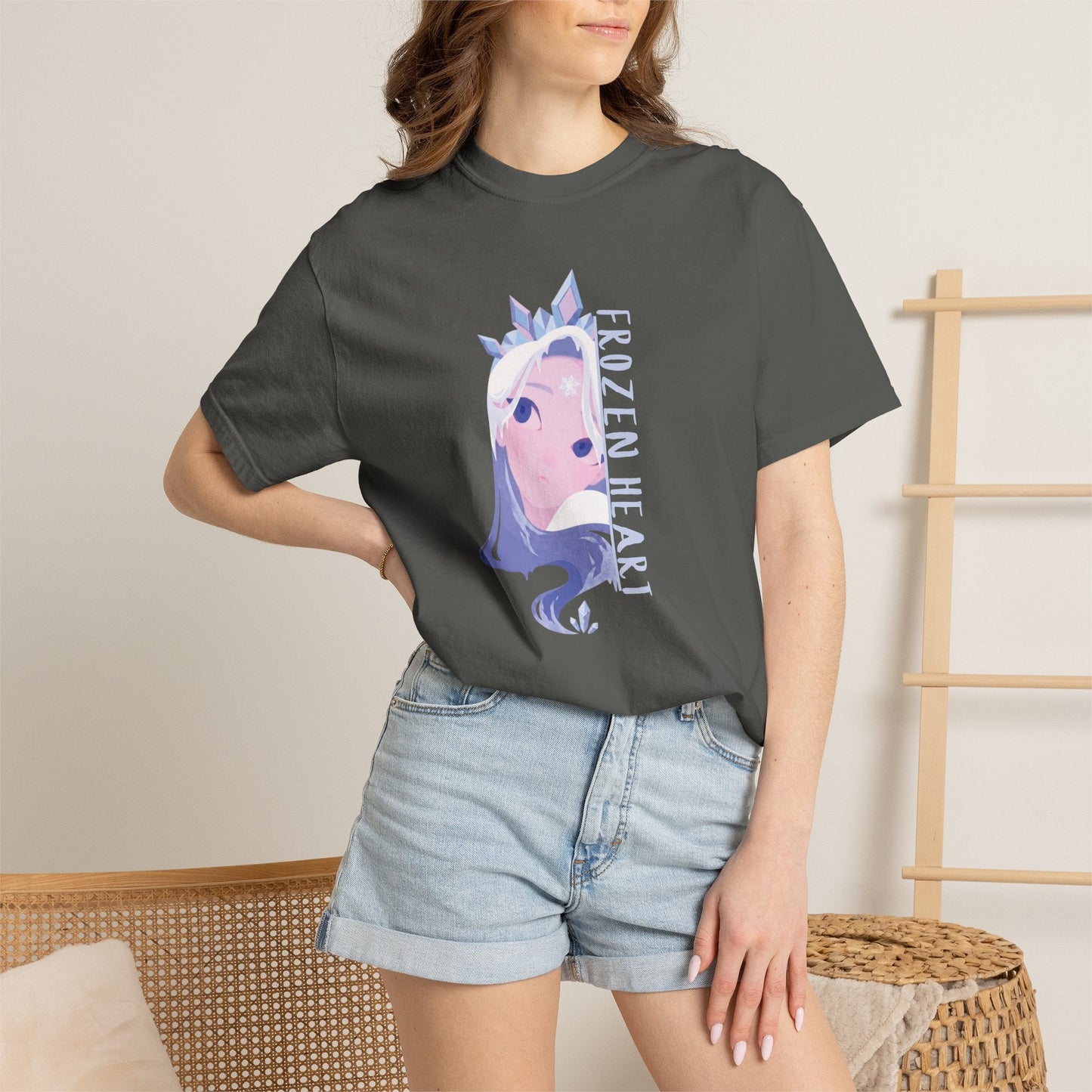 Winter Majesty Frozen Heart T-Shirt - Cryo Empress Ice Queen Anime Graphic Tee