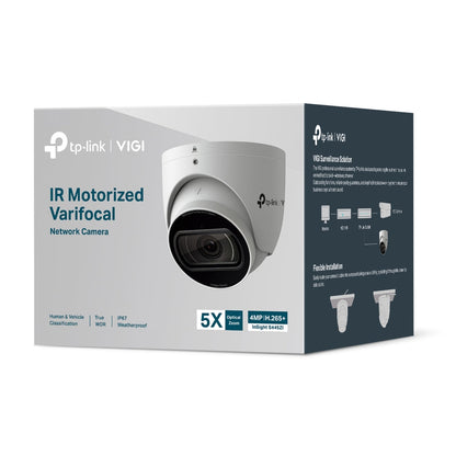 TP-Link VIGI InSight S445ZI 4MP IR Motorised Varifocal Turret Network Camera – 5X Optical Zoom, 60m IR, IP67, IK10, PoE