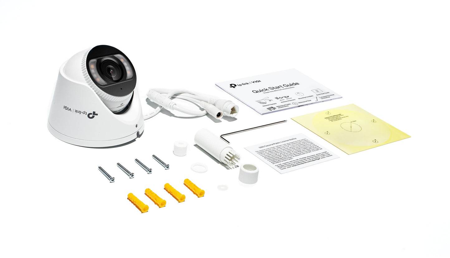 TP-Link InSight S485 VIGI 8MP Full-Color Turret Network Camera | 4K Ultra HD | People & Vehicle Analytics | IP67 Waterproof | PoE | H.265+ Compression