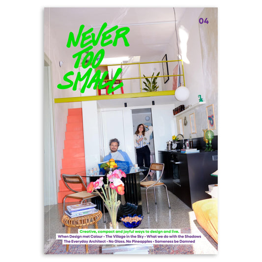 Magazine issue 4 cover with room photo and green headline text