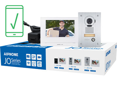 Aiphone JOS-1FW Mobile-Ready Box Set with Flush-Mount Door Station 7″ Wi-Fi Video Intercom Kit - Stainless Steel | JO Series