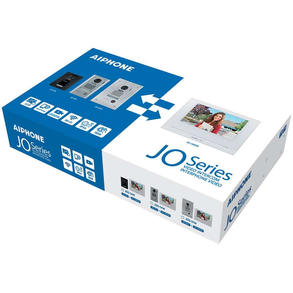 Aiphone JOS-1VW Mobile-Ready Box Set with Surface-Mount Door Station Wireless Video Intercom Kit -7" Touchscreen, Smartphone Compatible | JO Series