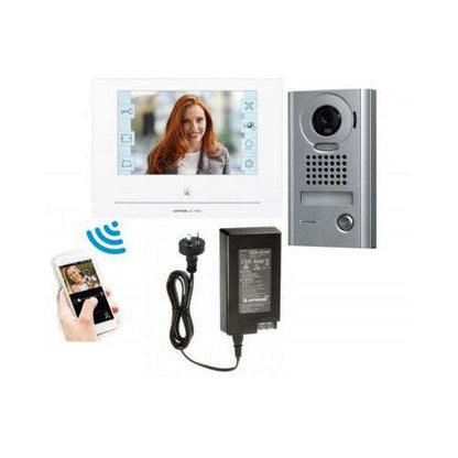 Aiphone JOS-1VW Mobile-Ready Box Set with Surface-Mount Door Station Wireless Video Intercom Kit -7" Touchscreen, Smartphone Compatible | JO Series